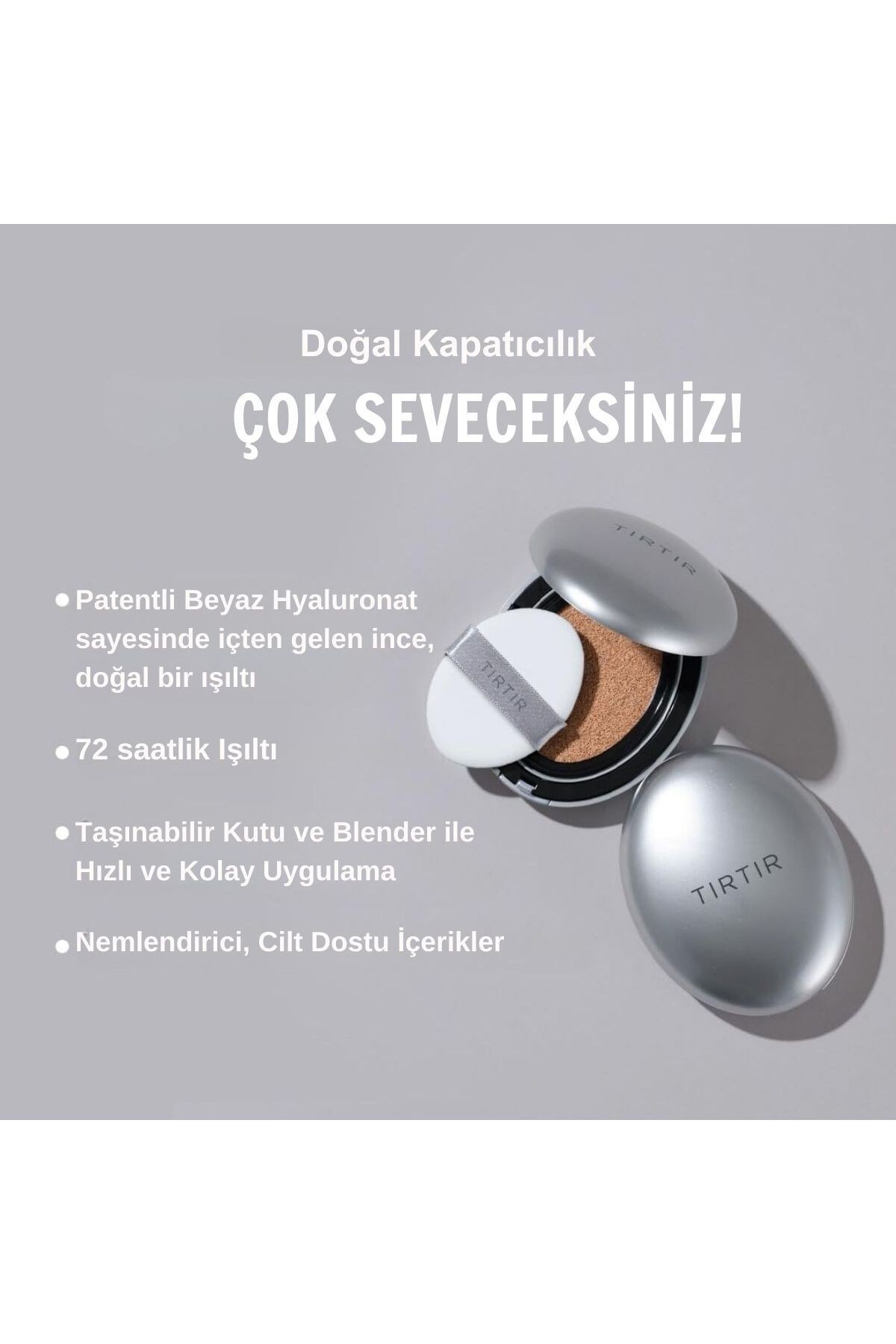 TIRTIR Mask Fit Aura Silver Cushion Fondöten 21N Ivory 18gr