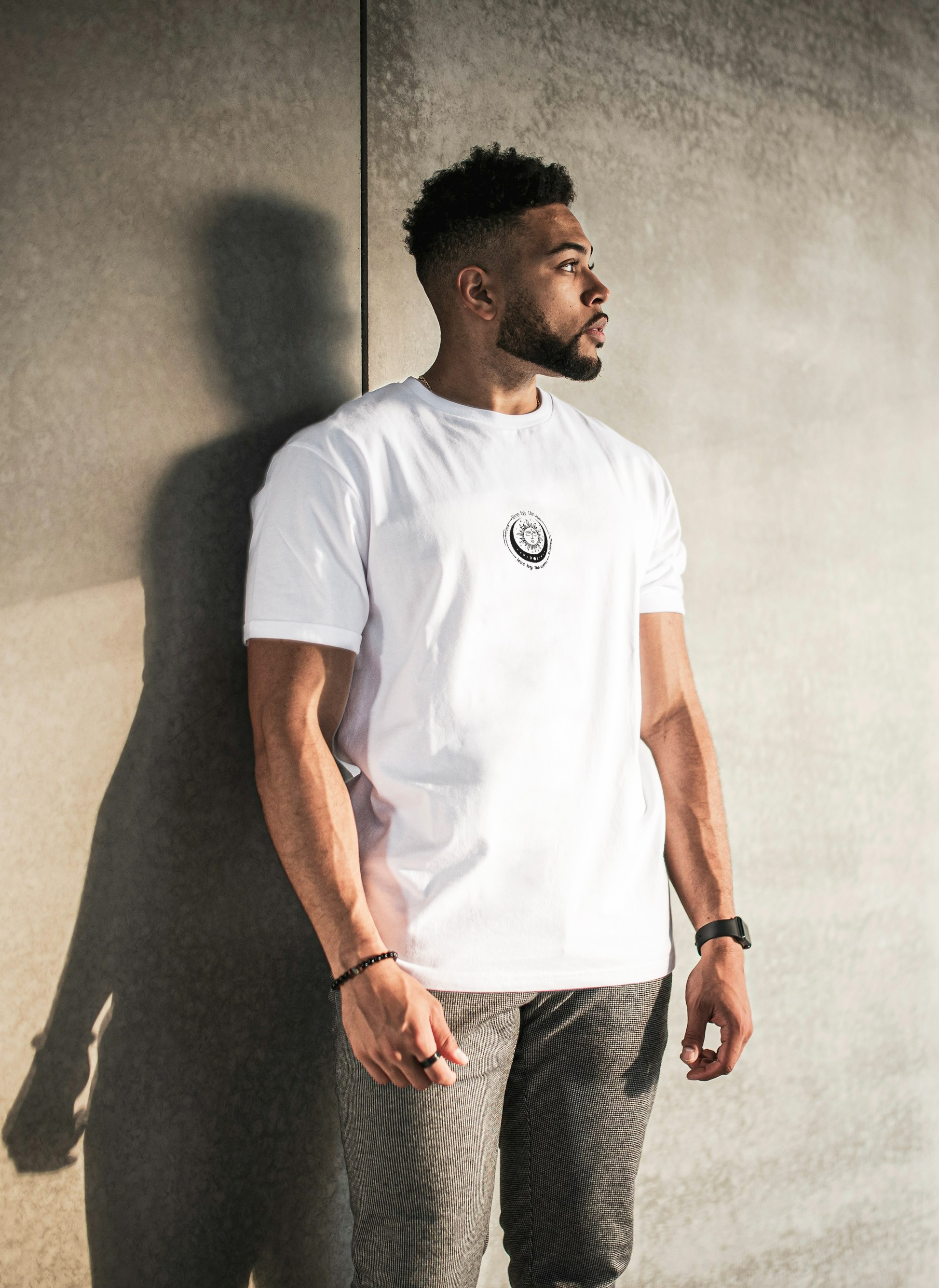 Sun And Moon Baskılı T-shirt