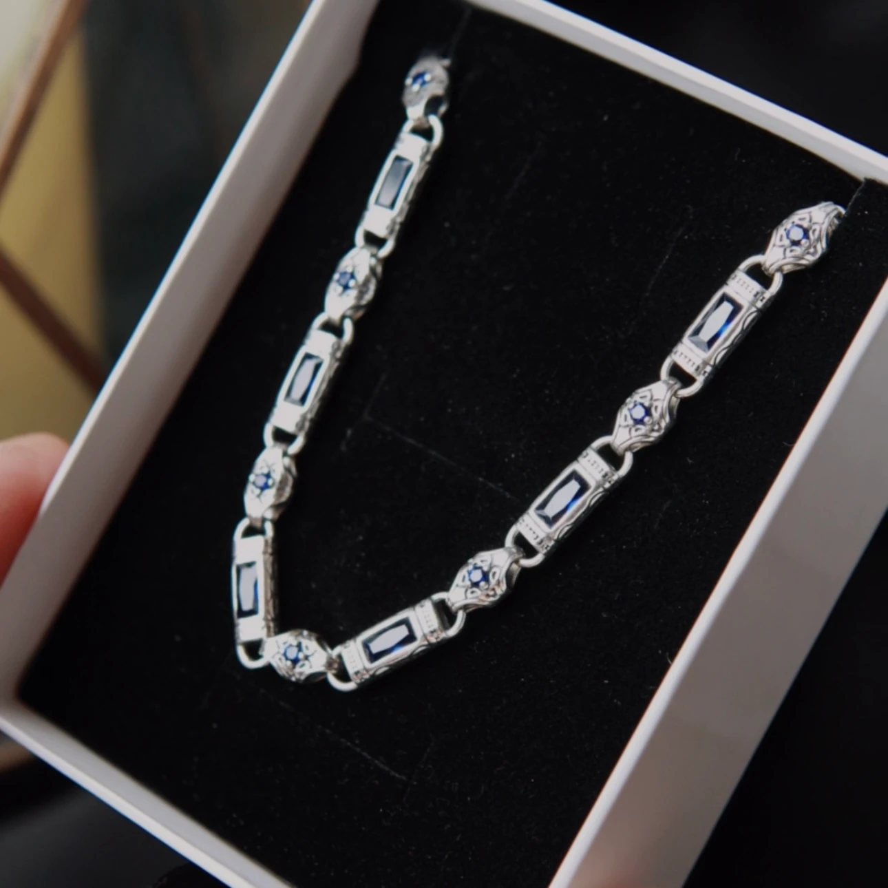 925 Ayar Gümüş - Blue Elegant Bilelik