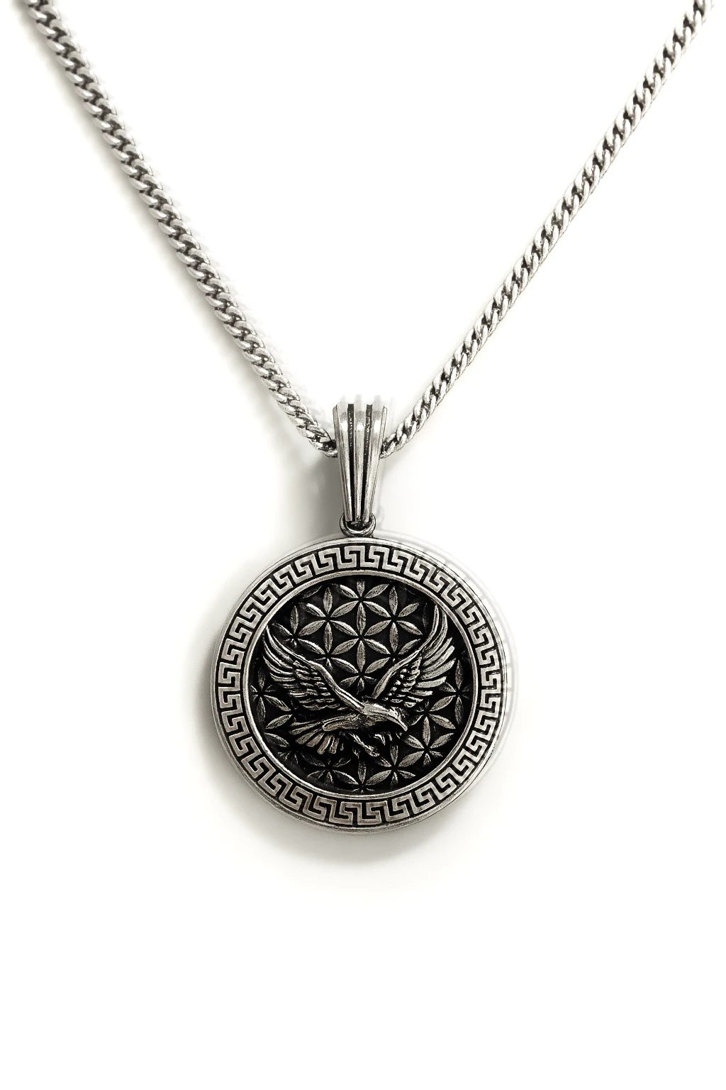 925 Ayar Gümüş -  Kartal Fİgürlü Kolye