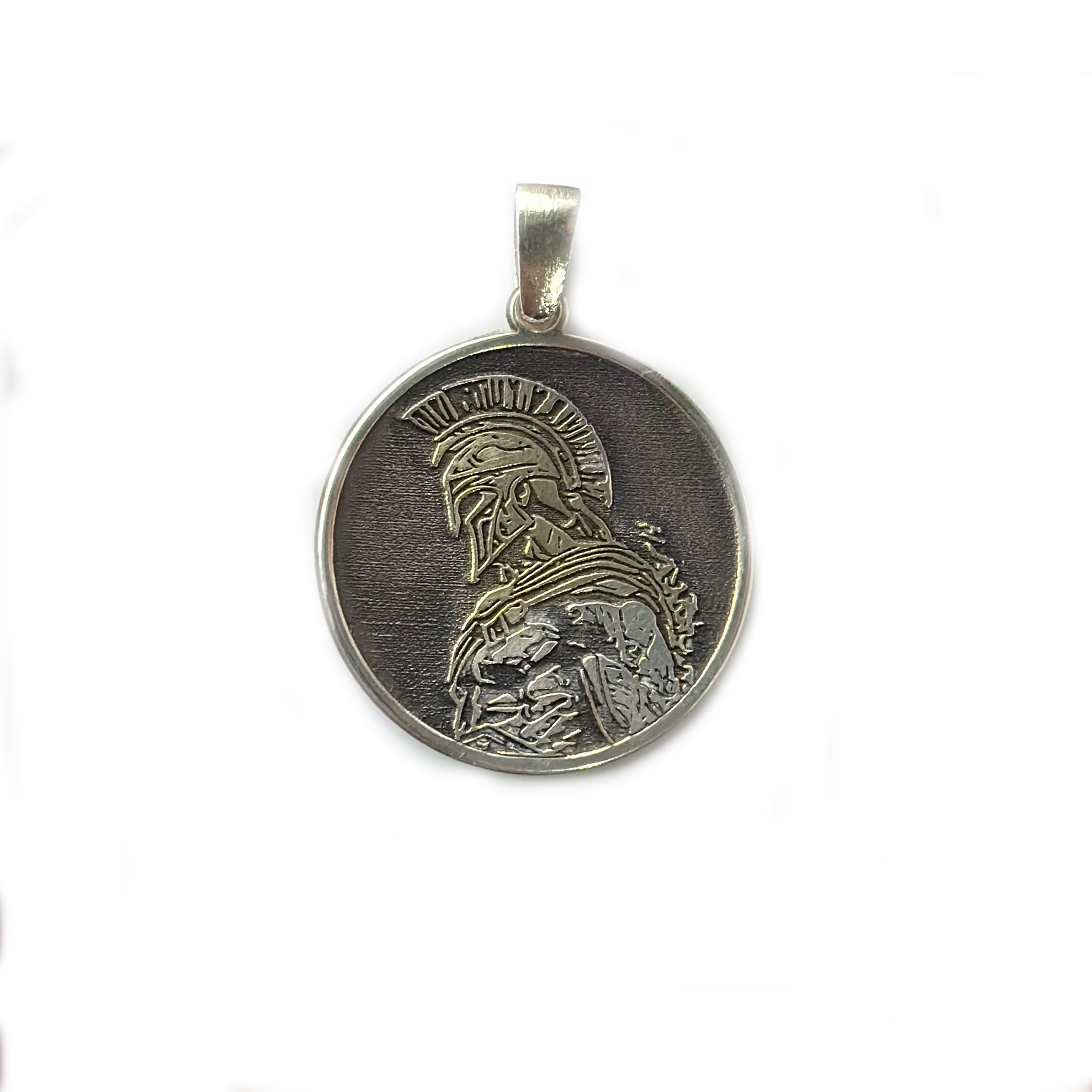 925 Ayar Gümüş -  Spartan Madalyon Kolye Ucu