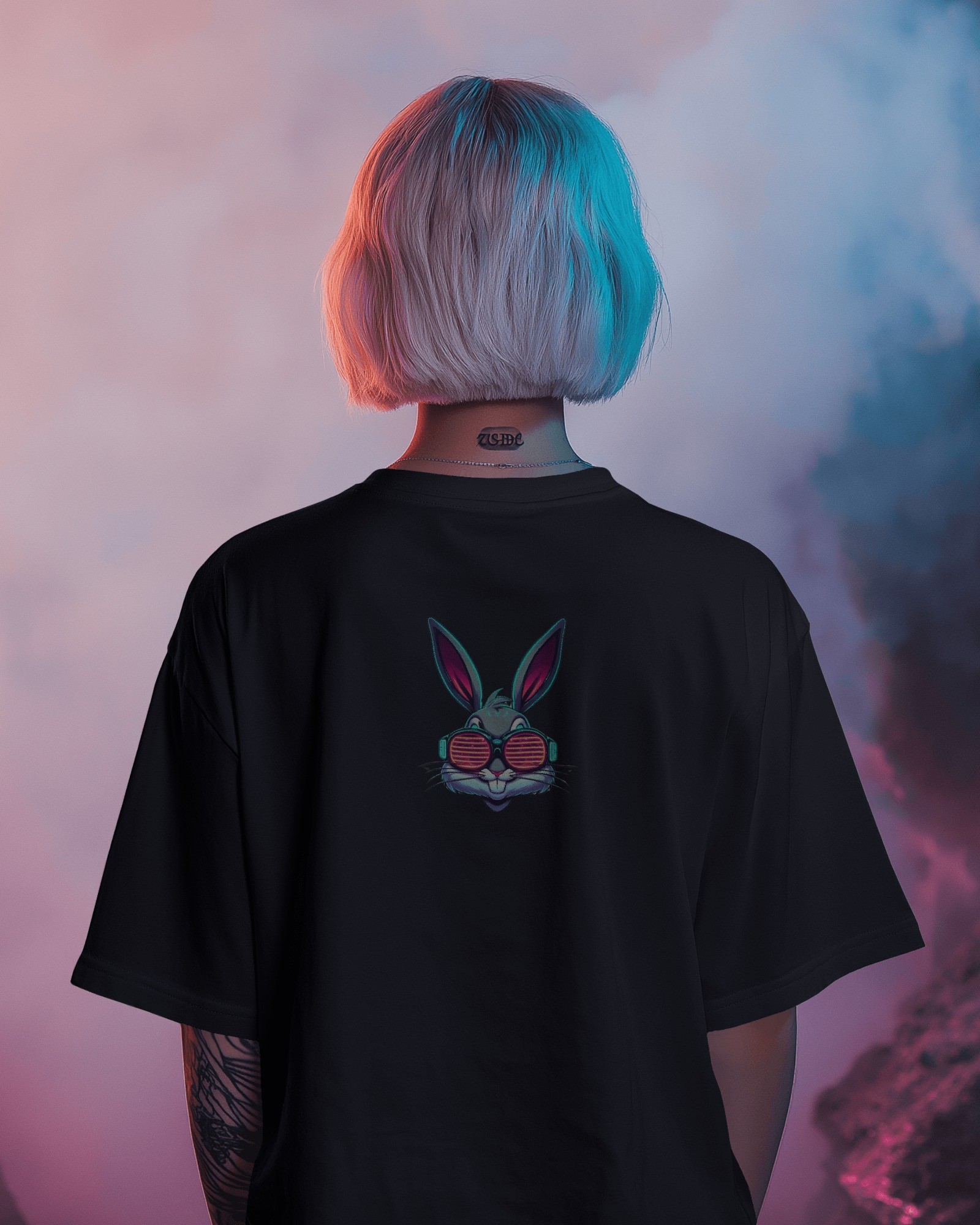 Erkek Oversize Fit Yuvarlak Yakalı Bugs Bunny Sweatshirt