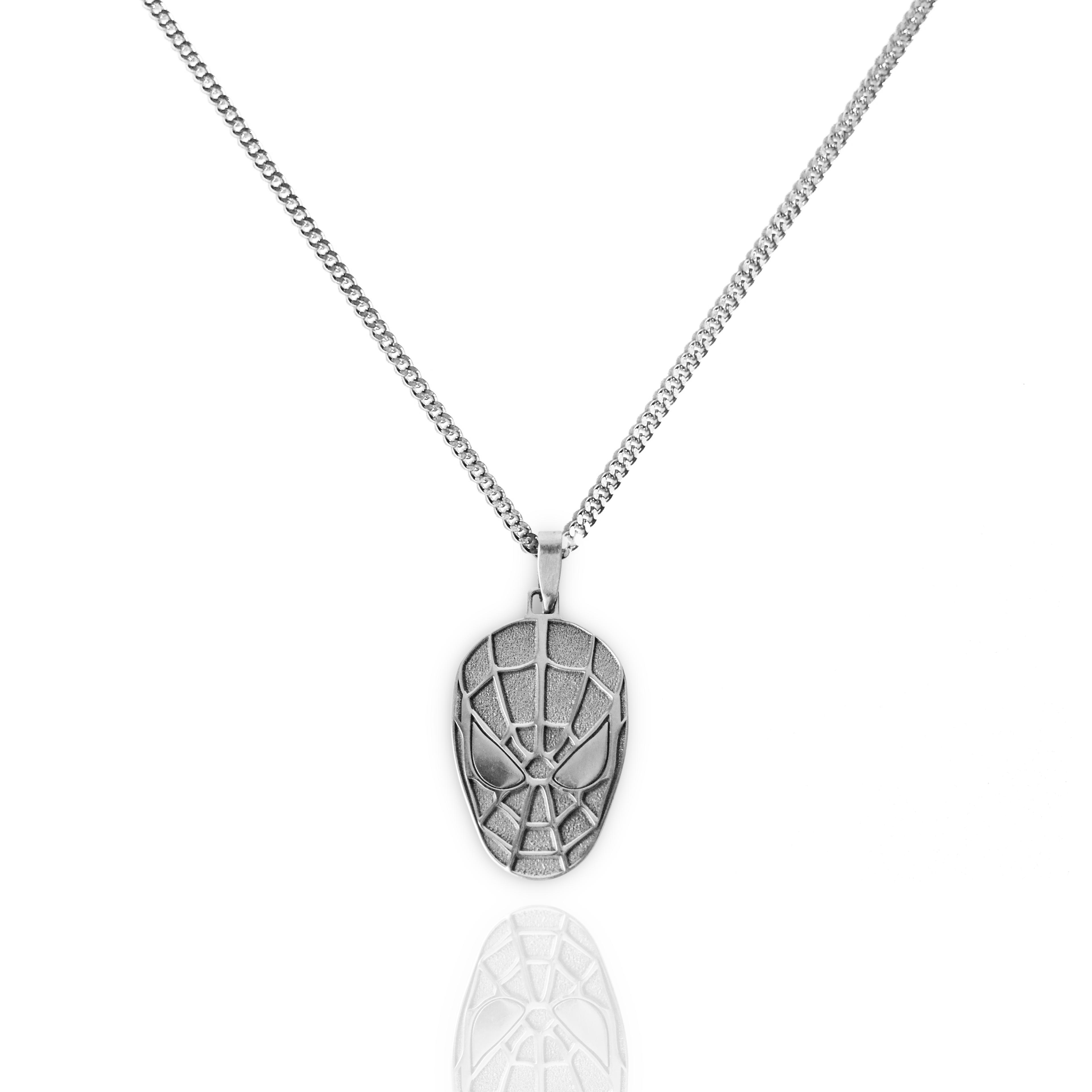 Stainless Steel Spider-Man Dog Tag Pendant Necklace - Walmart.com
