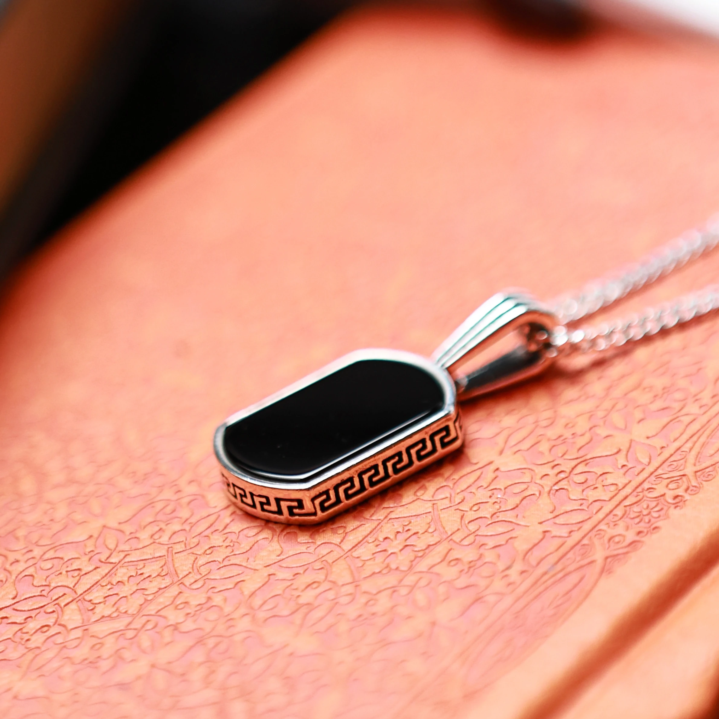 925 Ayar Gümüş -  Black Stone Kolye