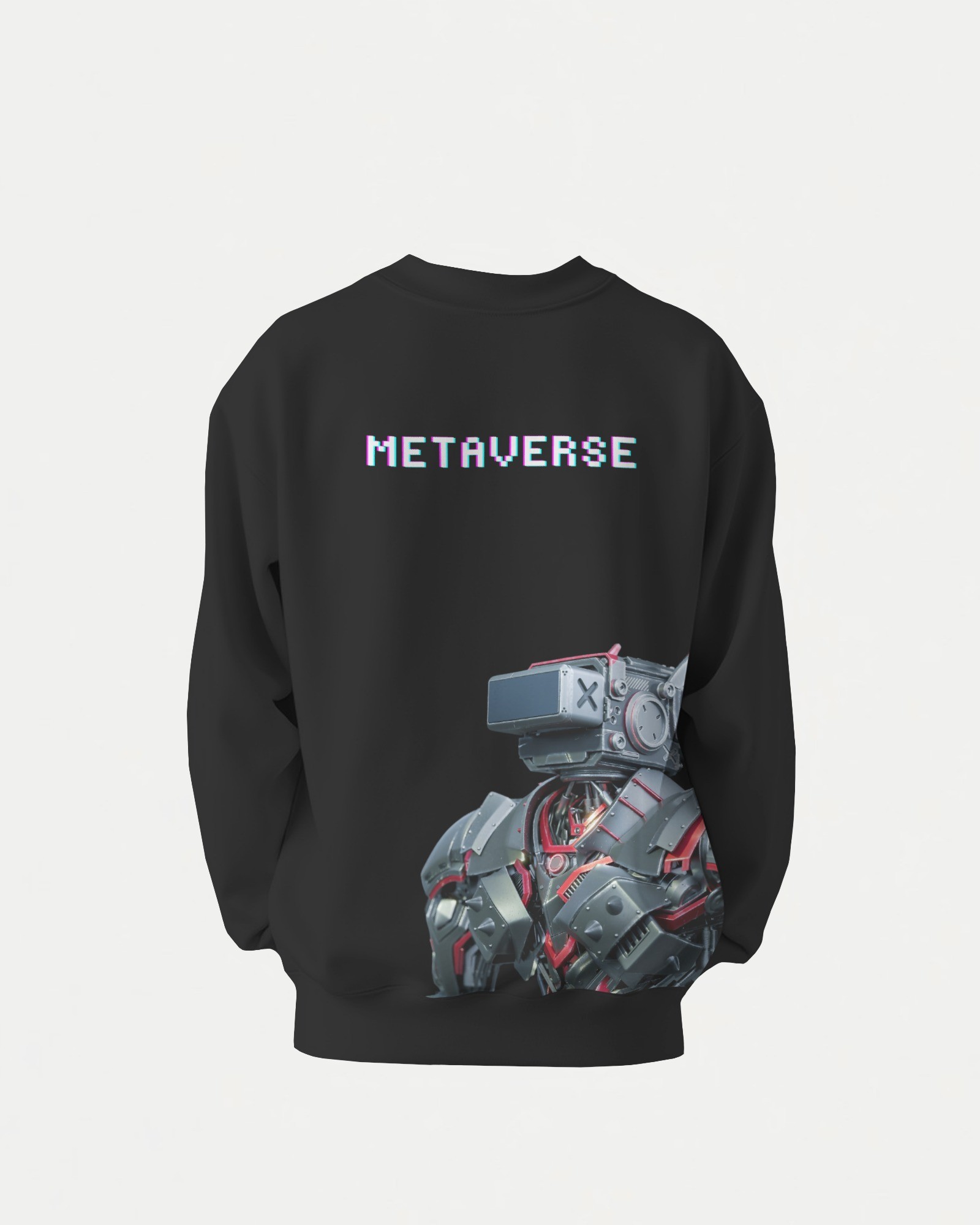 Erkek Oversize Fit Yuvarlak Yakalı Metaverse Sweatshirt