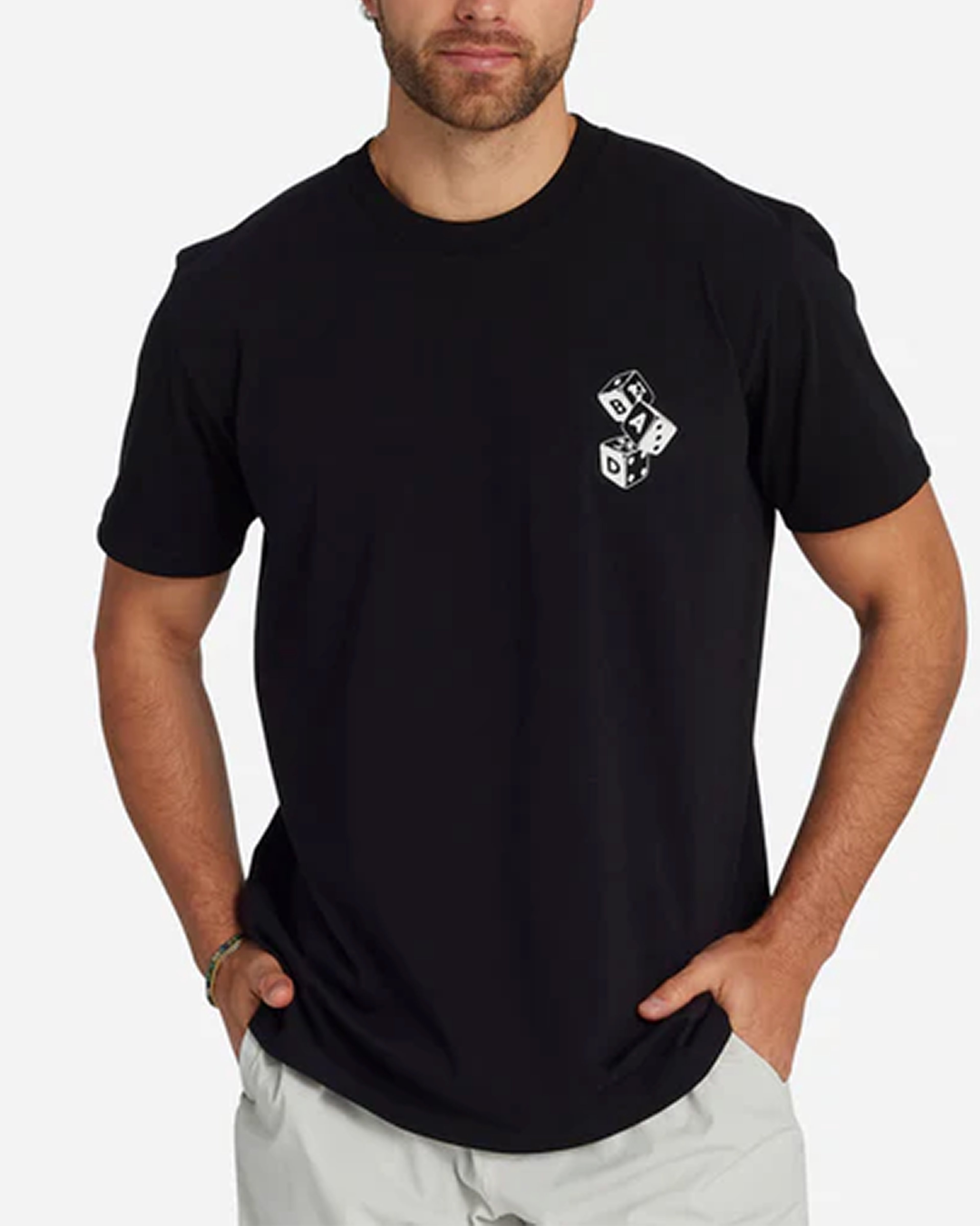 Siyah Rice Baskılı T-shirt