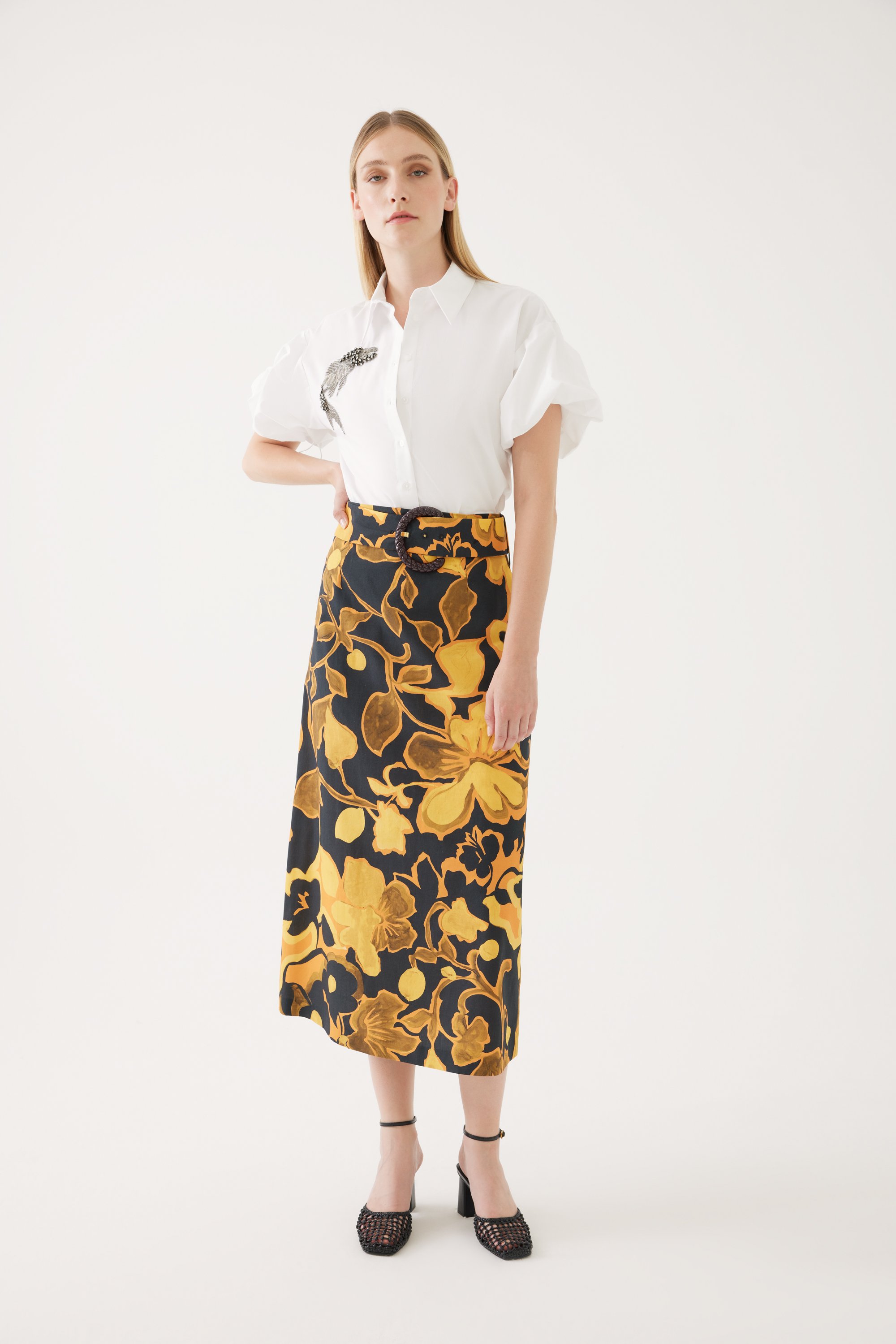 Belted Midi Skirt