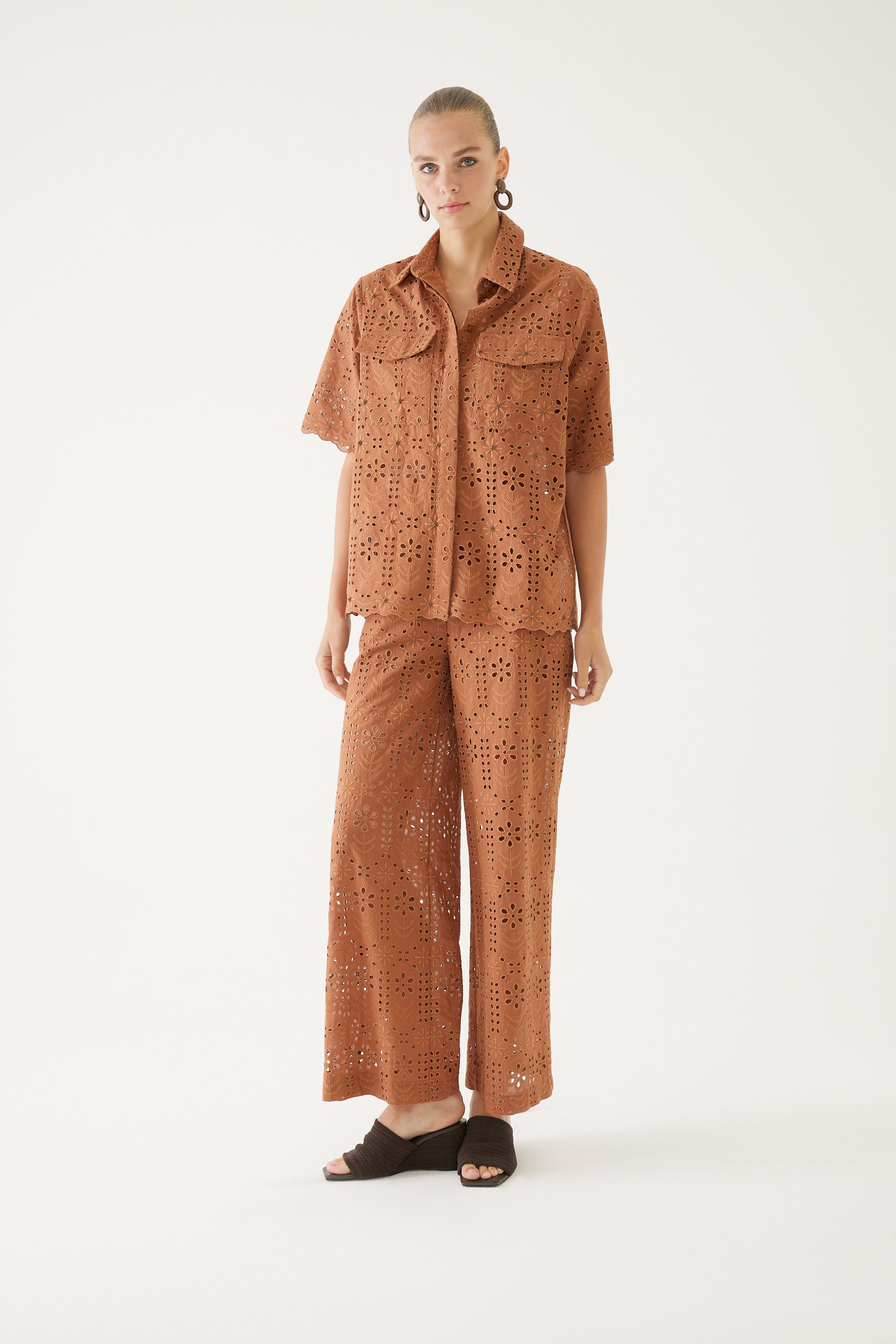 Tan Lace Pants