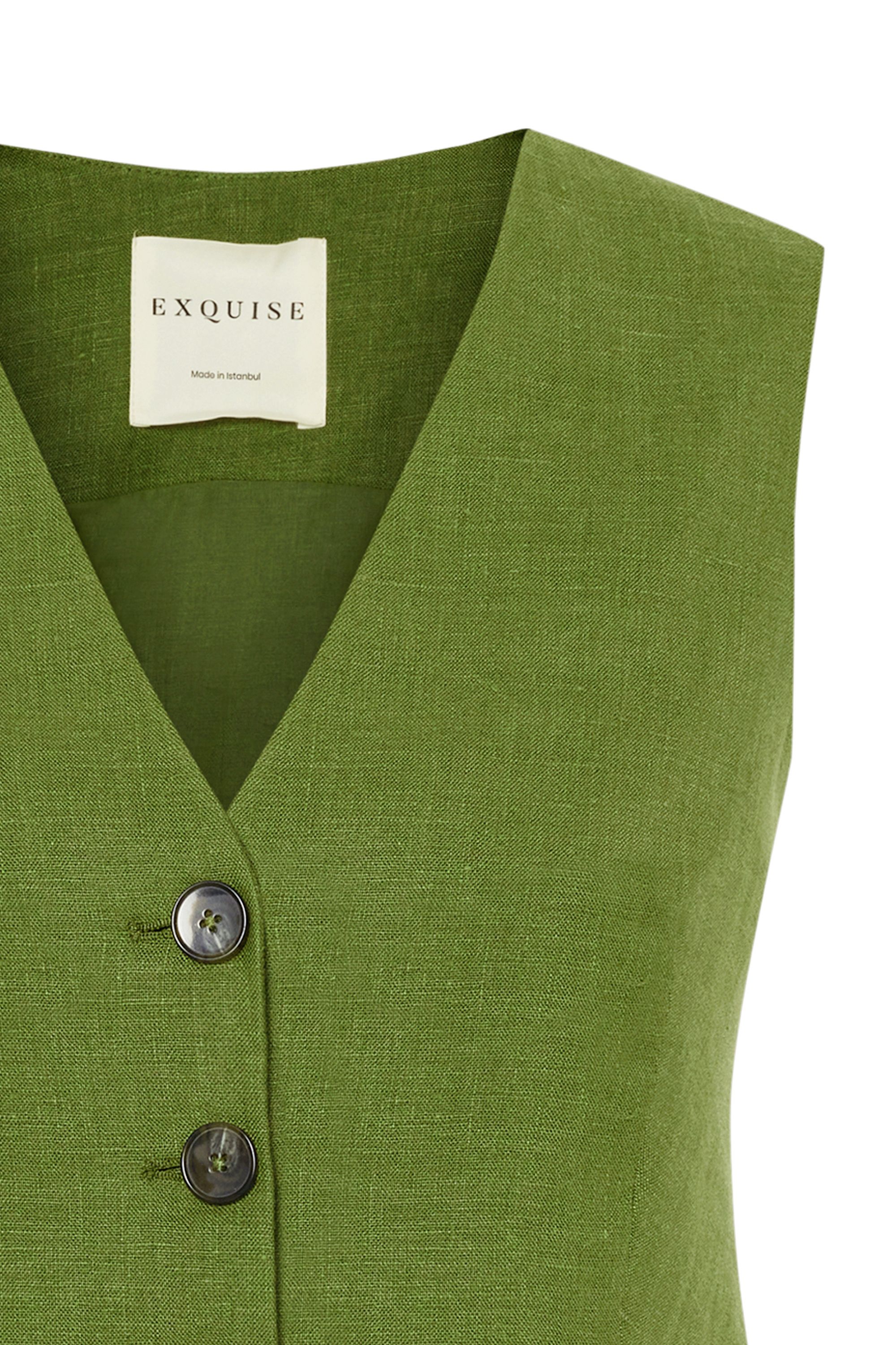 Pistachio Green Linen Vest