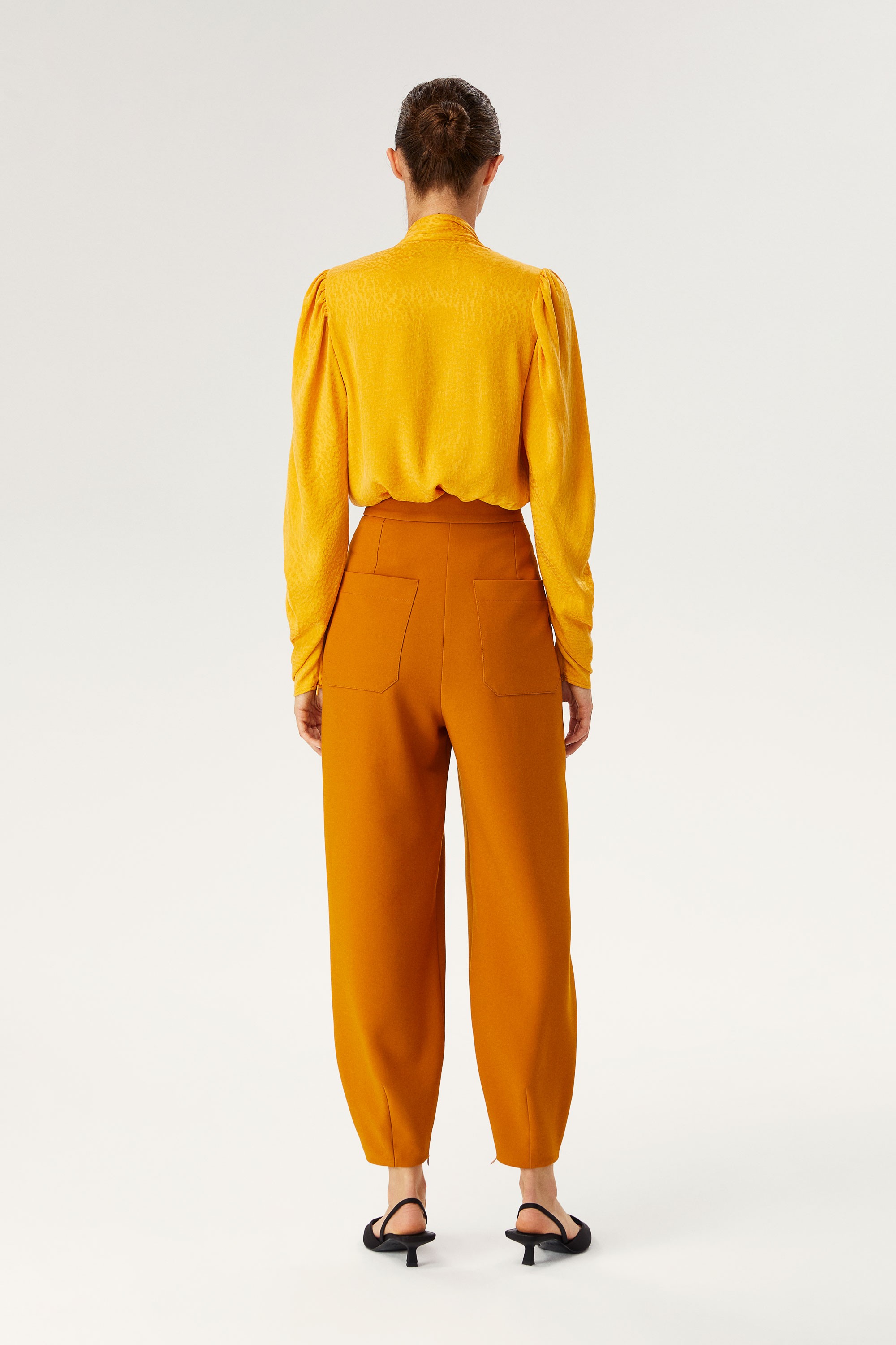 Pleated Pants with Leg Detail