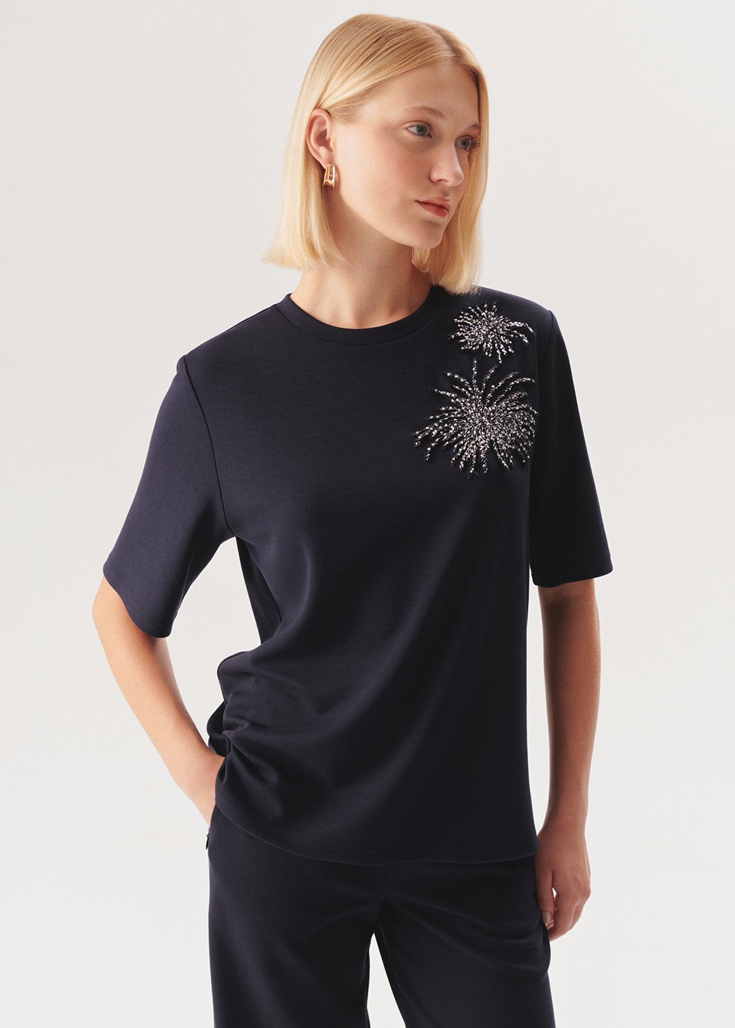 Minimalist Sparkle Accent T-Shirt