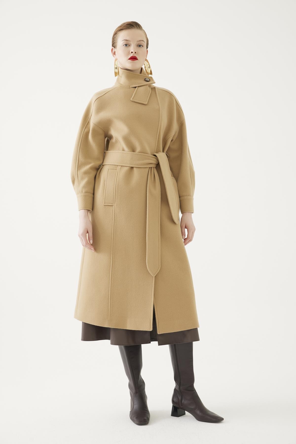 High Neck Cashmere Coat