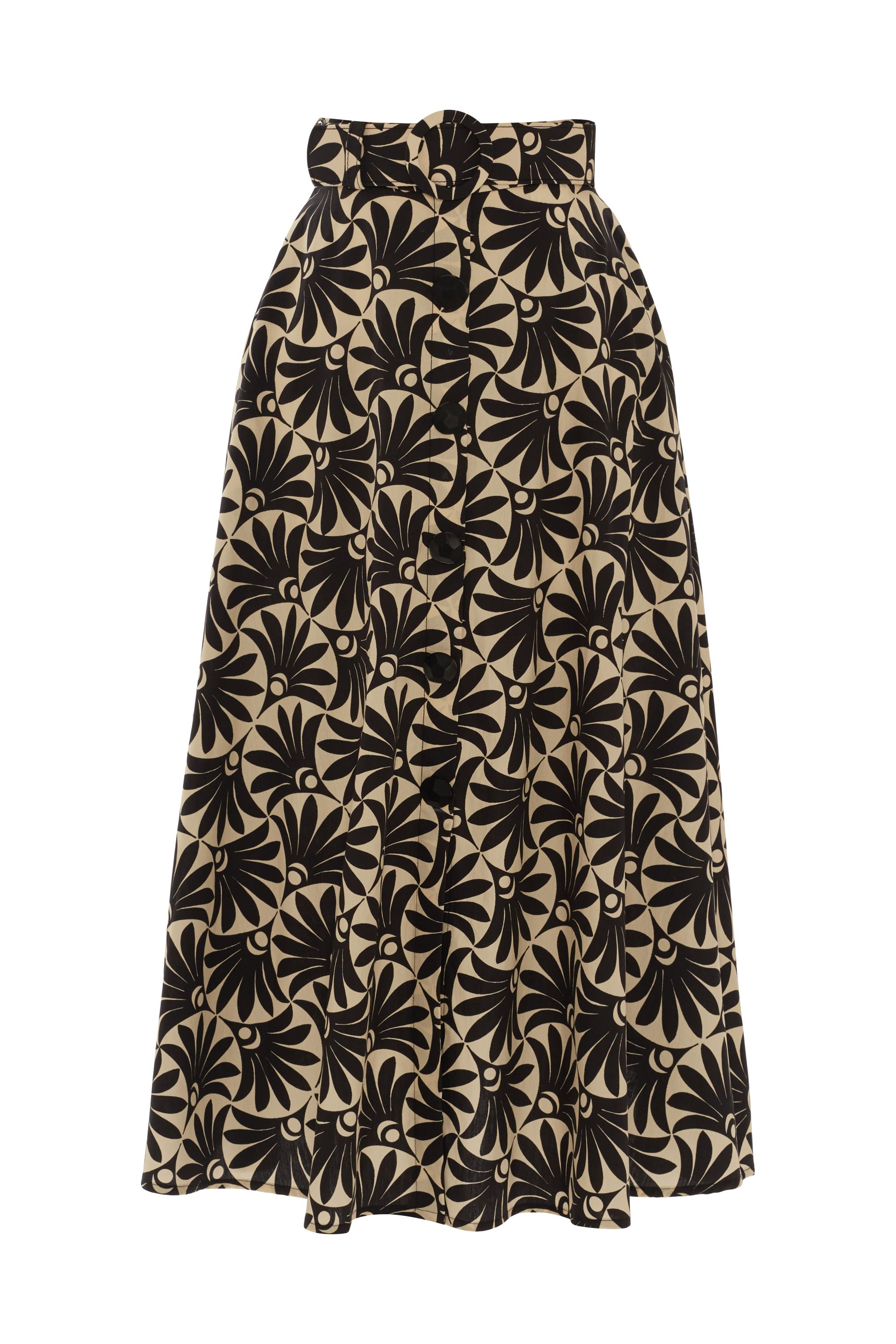 Patterned Midi Skirt