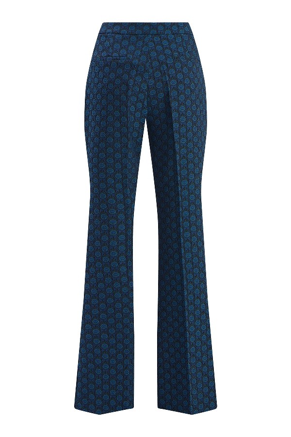 Patterned Navy Blue Pants