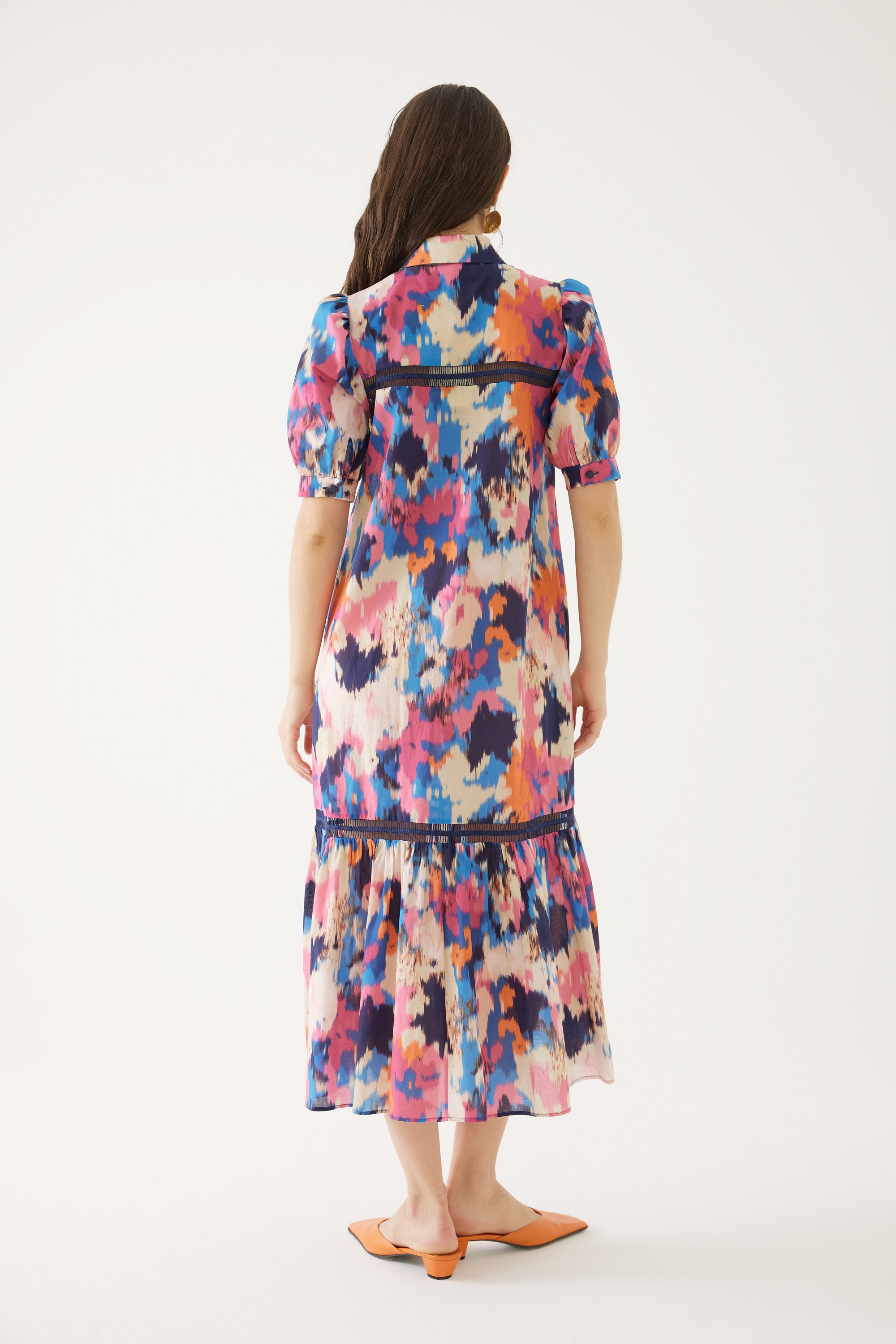 Abstract Patterned Shirt Dress