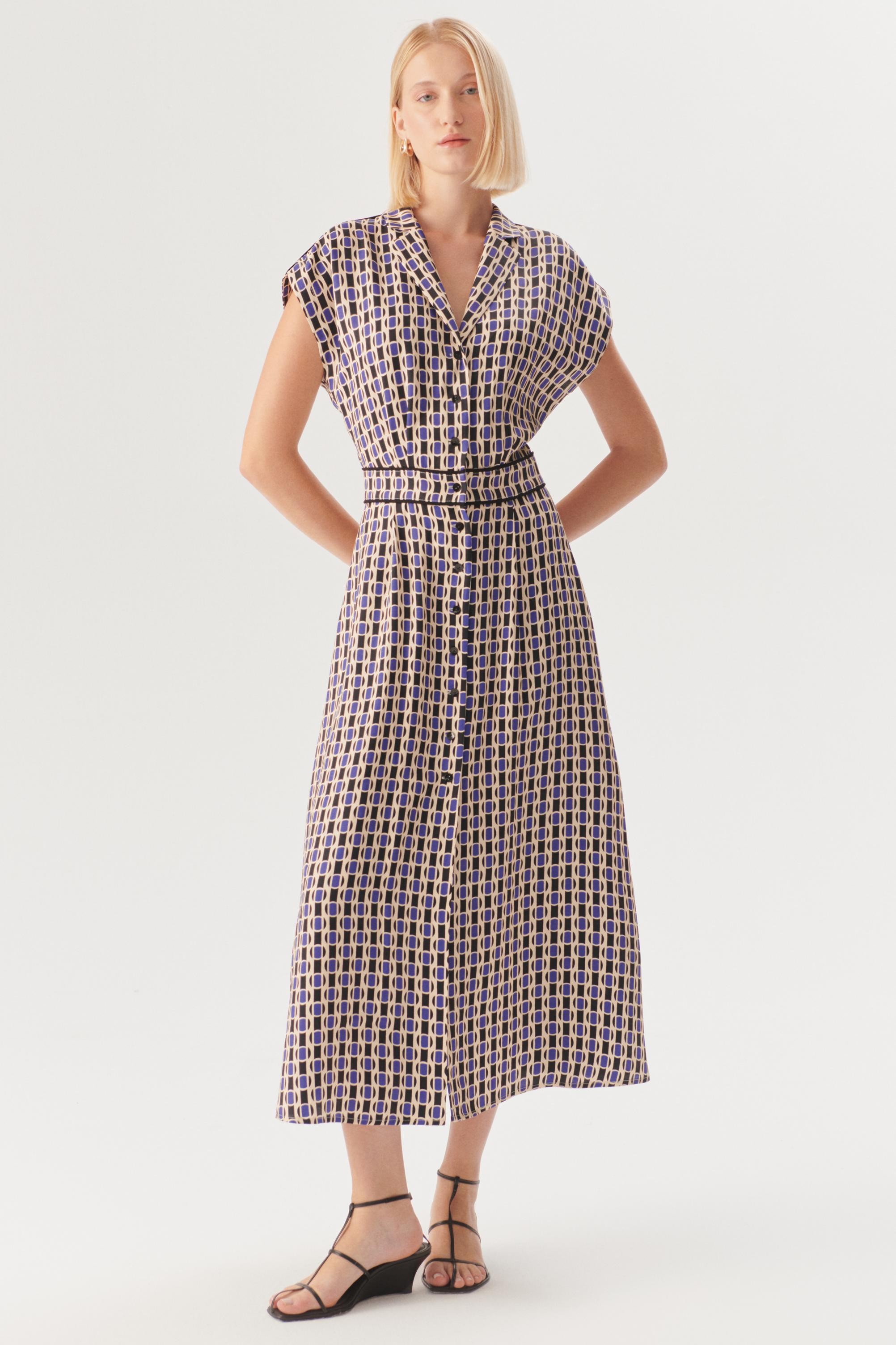 Vintage Check Button Dress