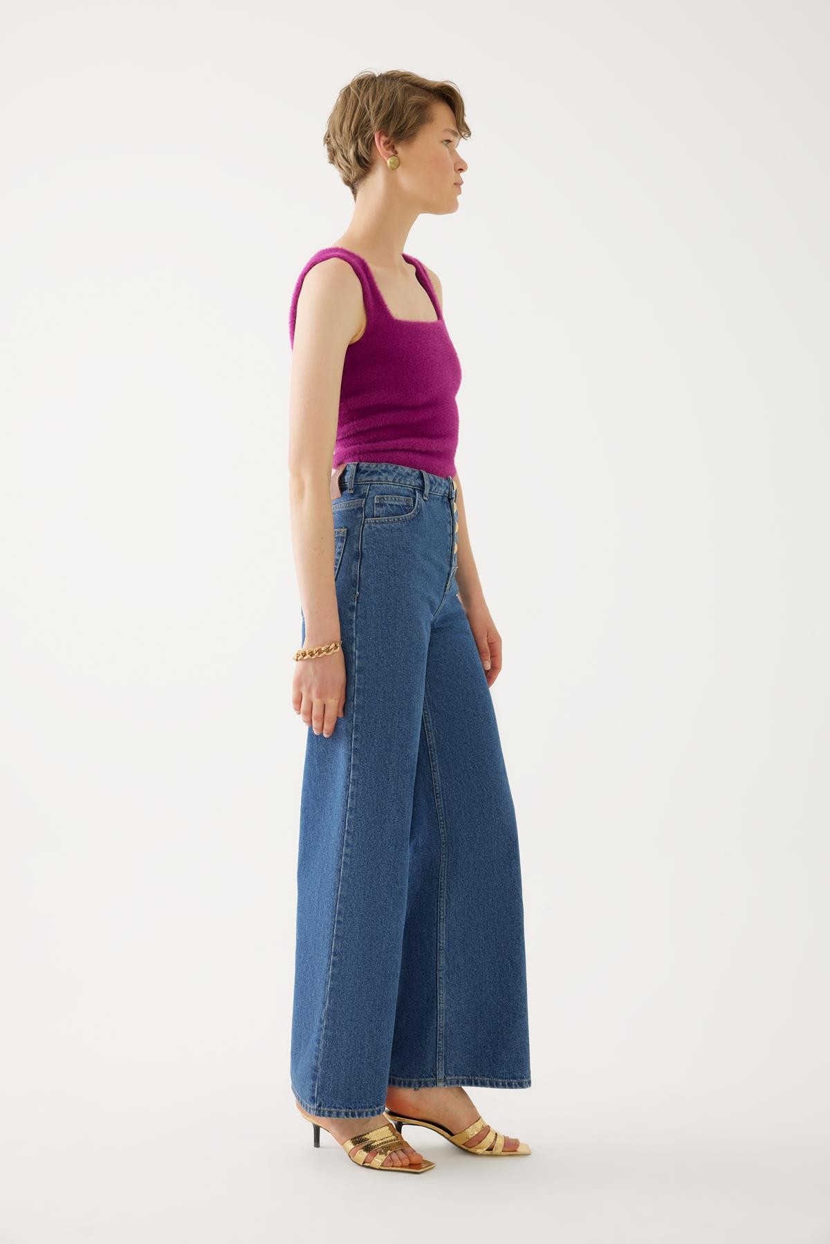 Indigo Palazzo Denim Pants