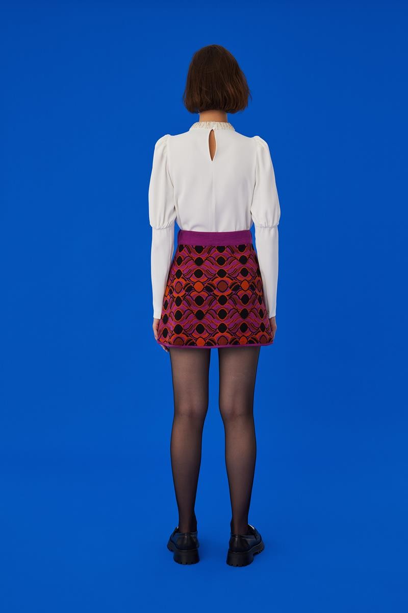 Patterned Mini Tricot Skirt