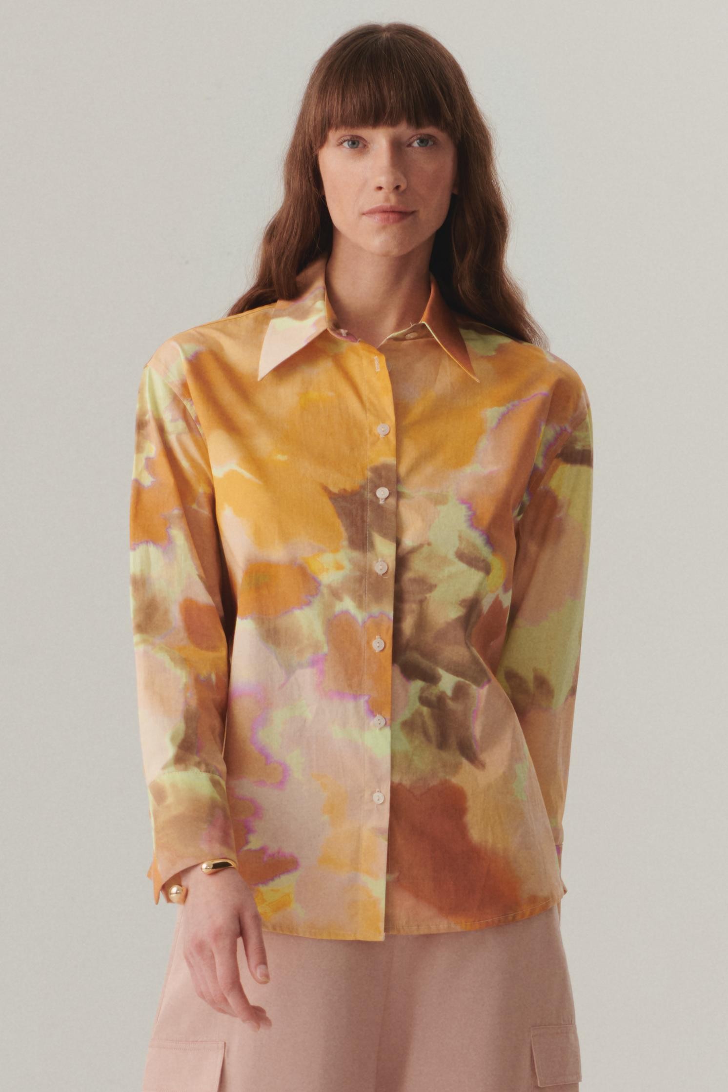 Watercolor Cotton Button-Up