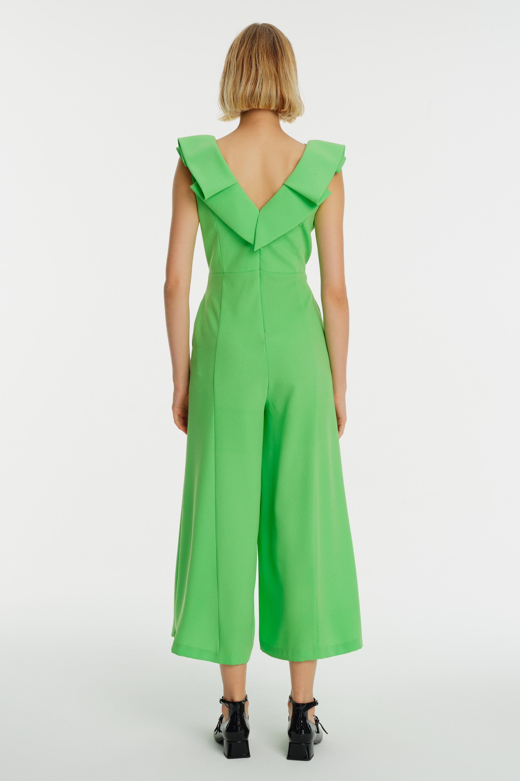 Sleeveless V-Neck Wide-Leg Jumpsuit