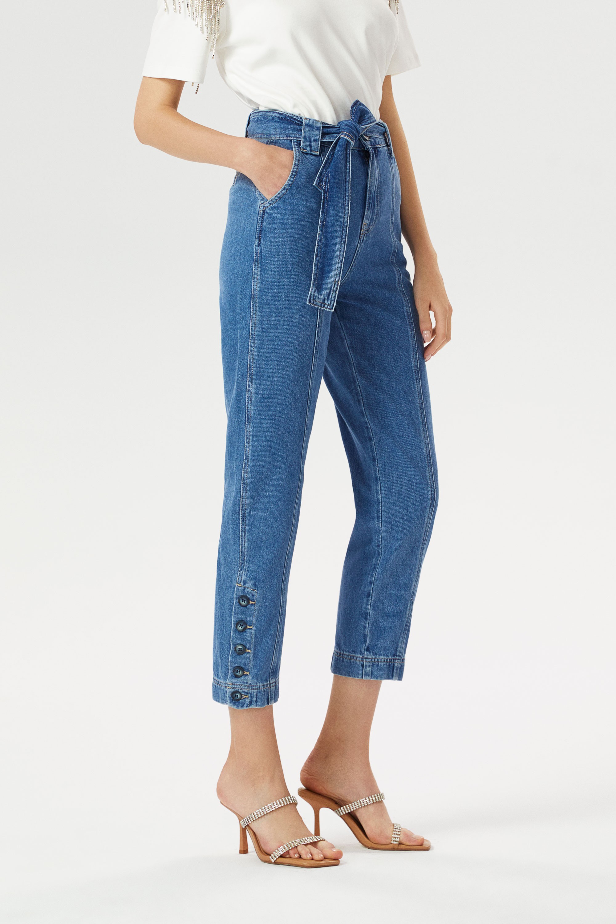 High Waist Cigarette Jeans