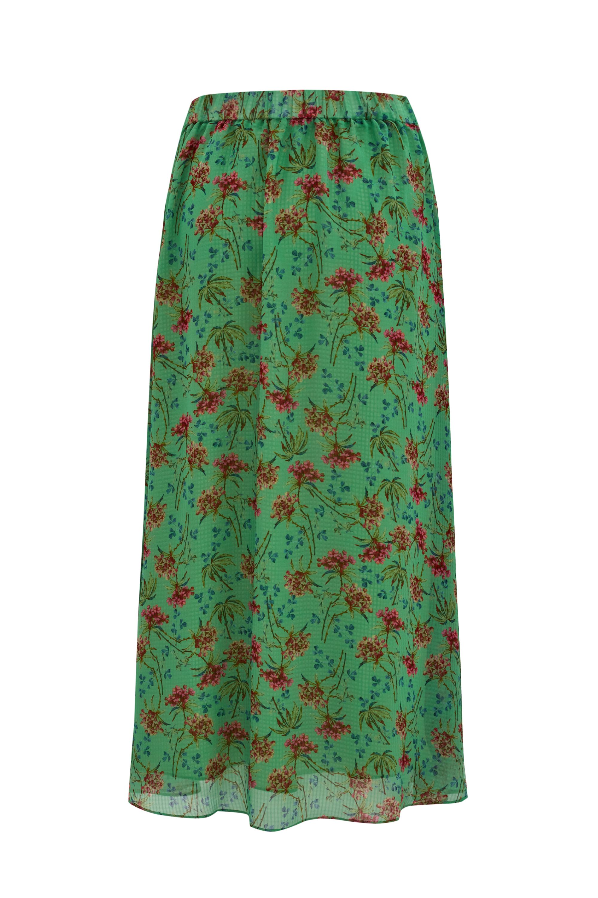 Flower Patterned Multicolor Skirt