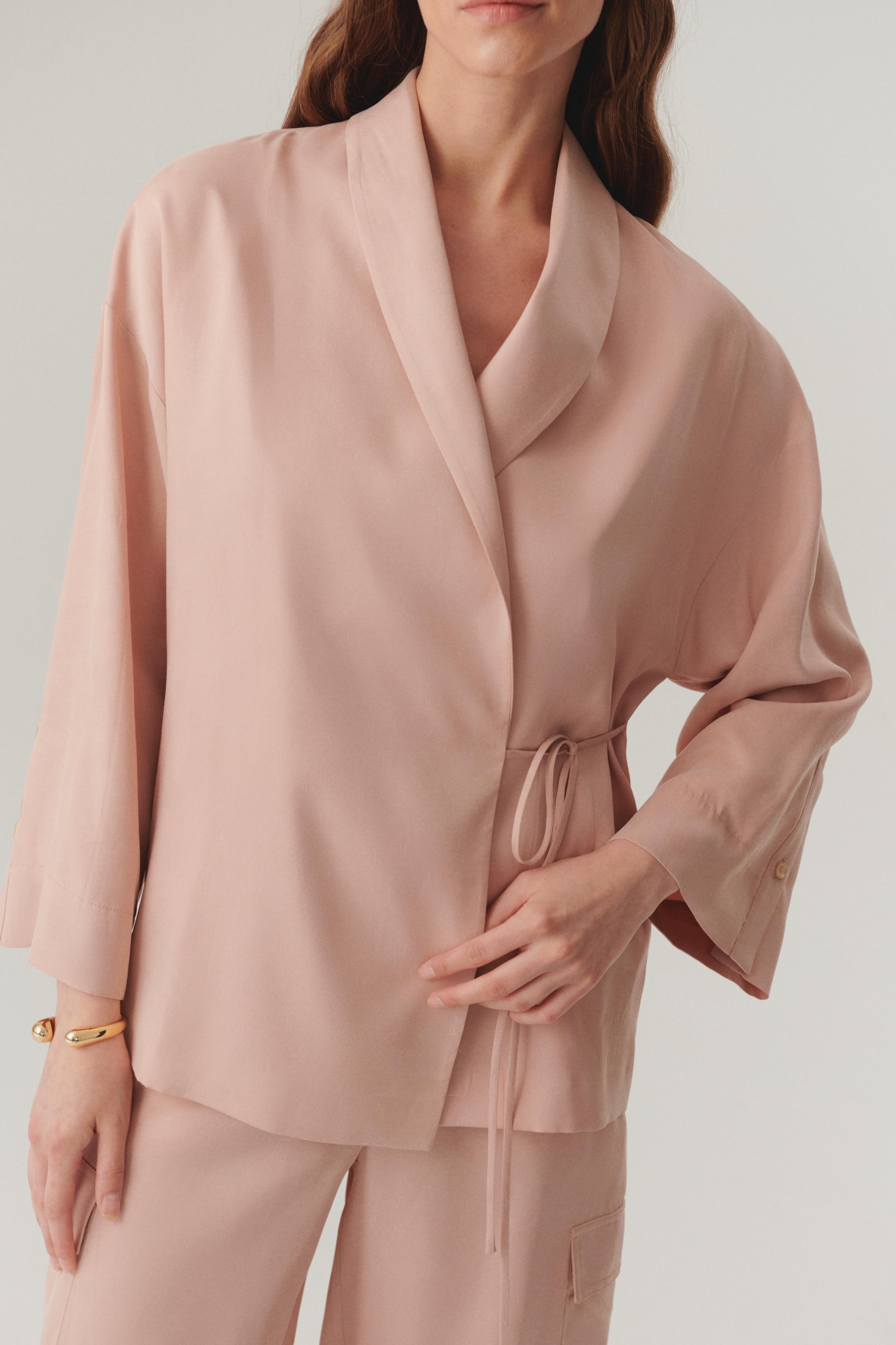 Soft Tencel Wrap Jacket