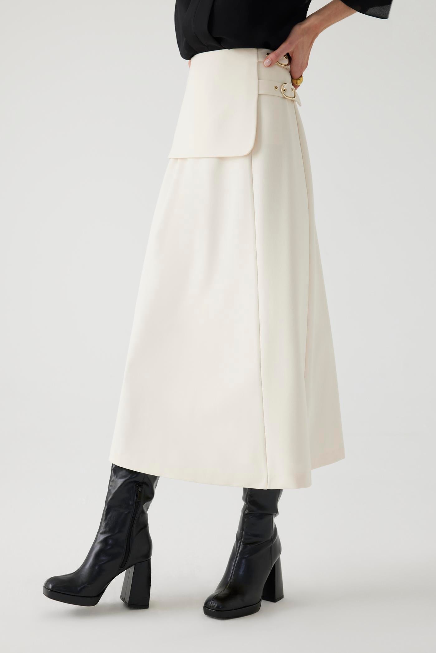 Belted Midi Skirt