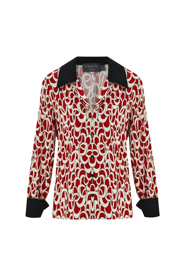 Red and White Patterned Shirt