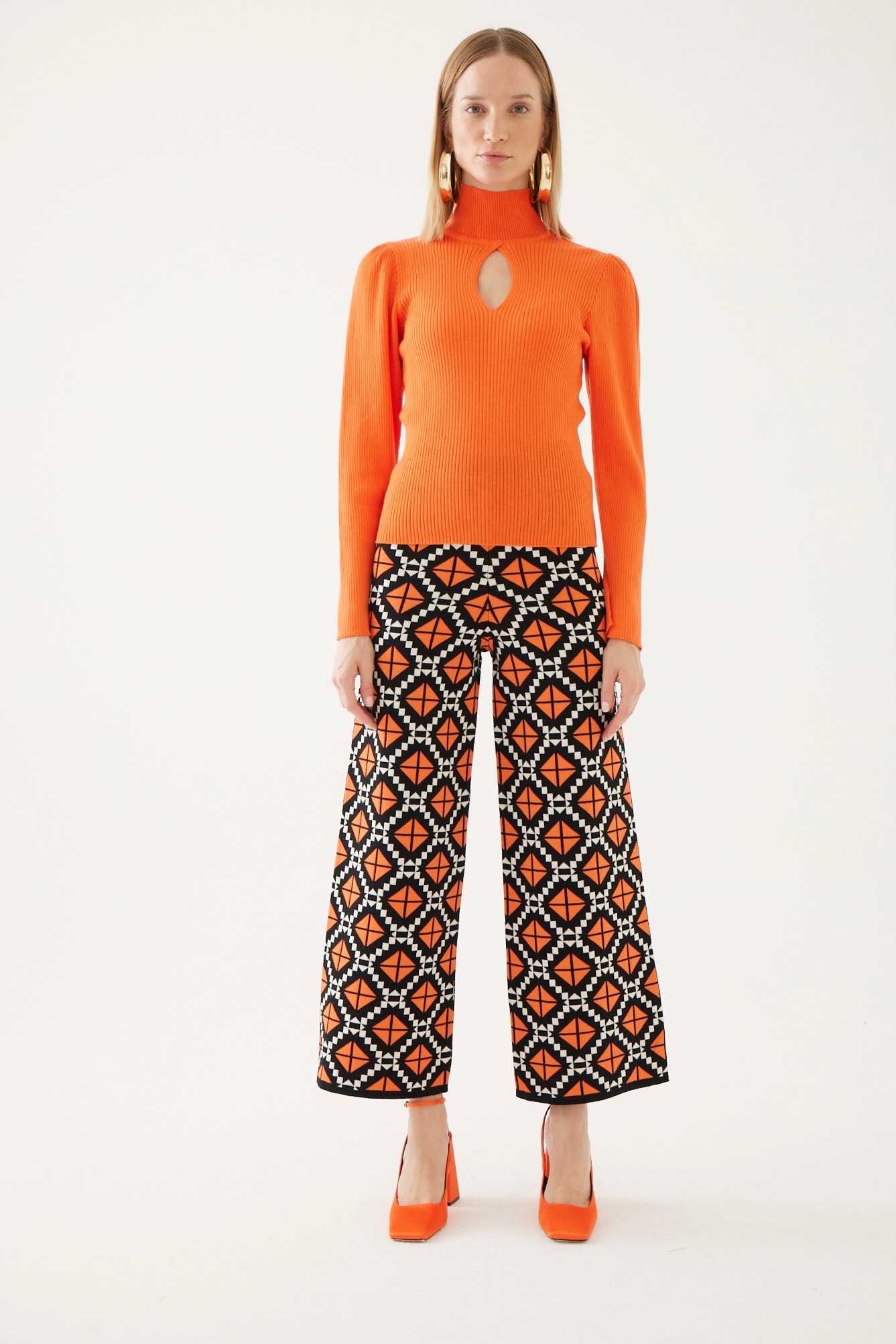 Patterned Knitwear Trousers