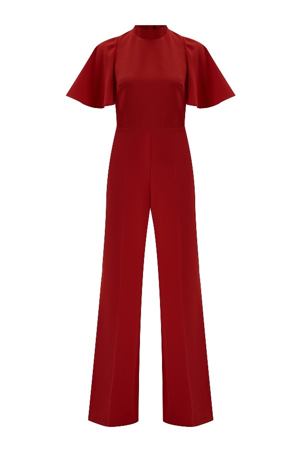 Red Jumpsuit with Turtleneck