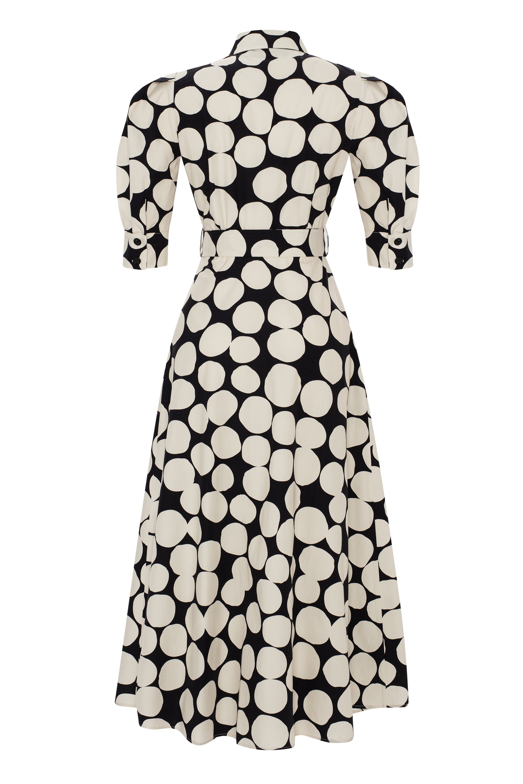 Polka Dot Patterned Men's Collar Dress