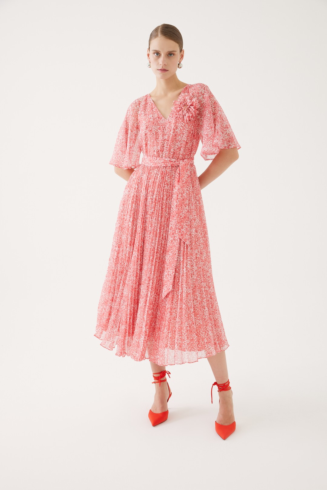 Pink flared dress 1