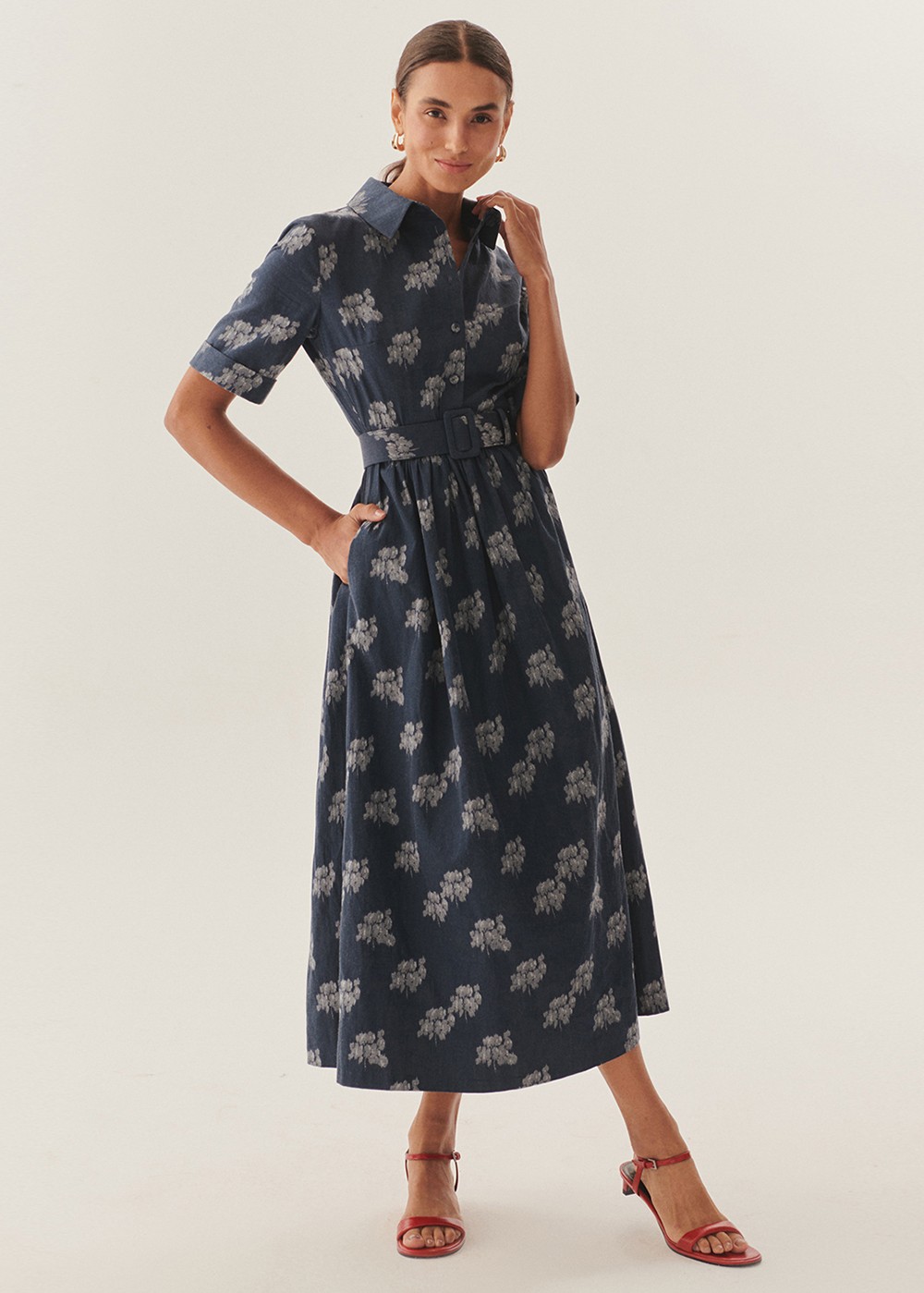 Effortless Print Chiffon Wrap Dress