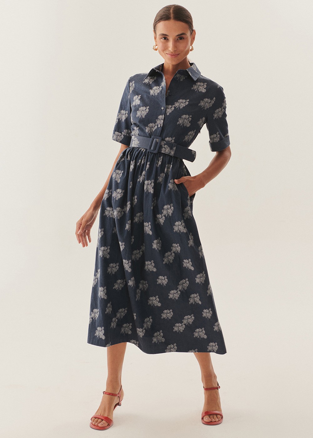 Effortless Print Chiffon Wrap Dress