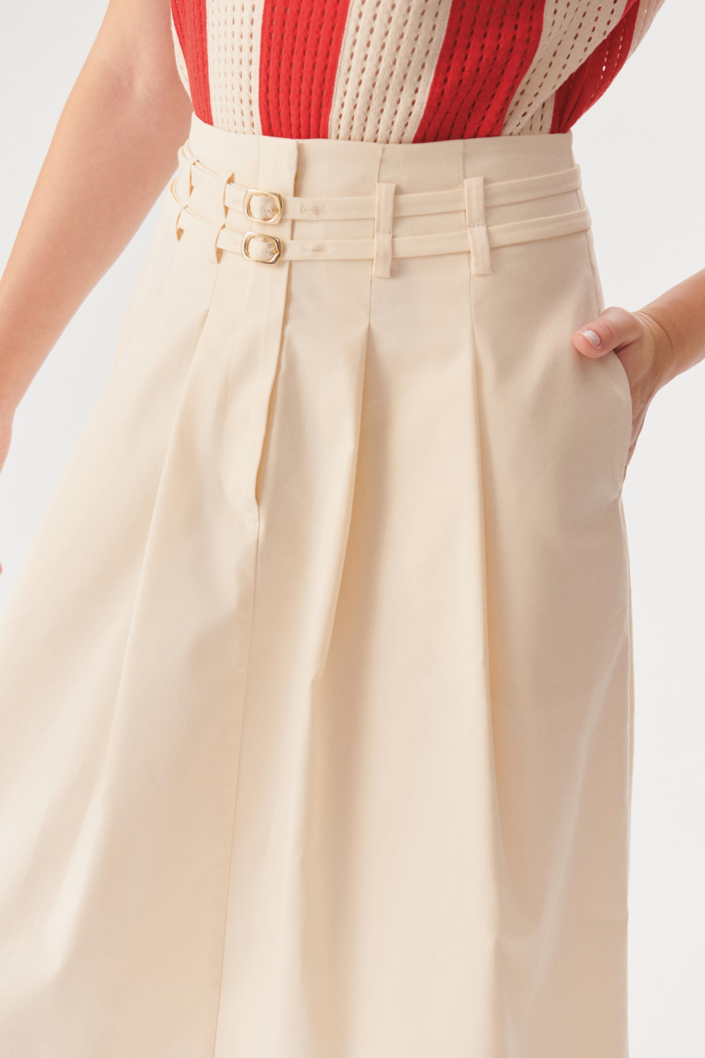 Elegant Cutwork A-Line Skirt