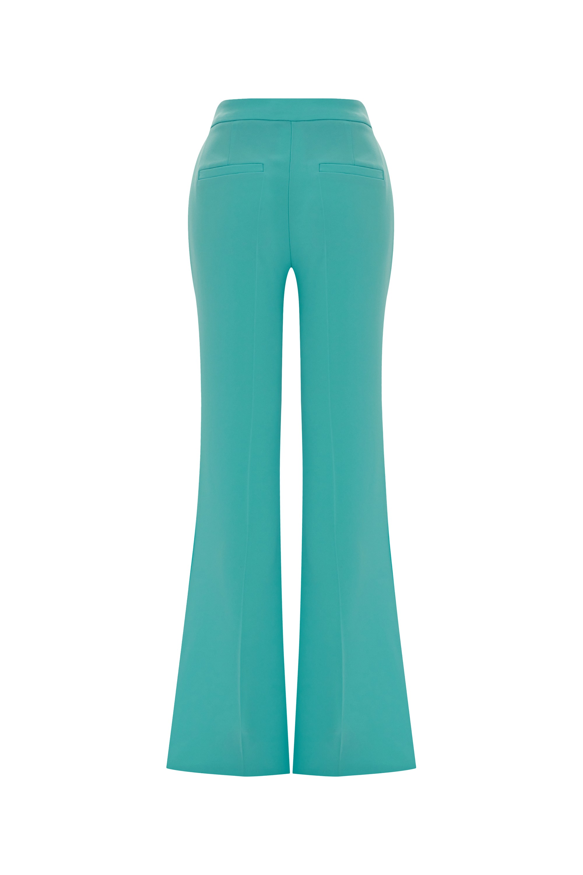 Flared Fabric Trousers Model