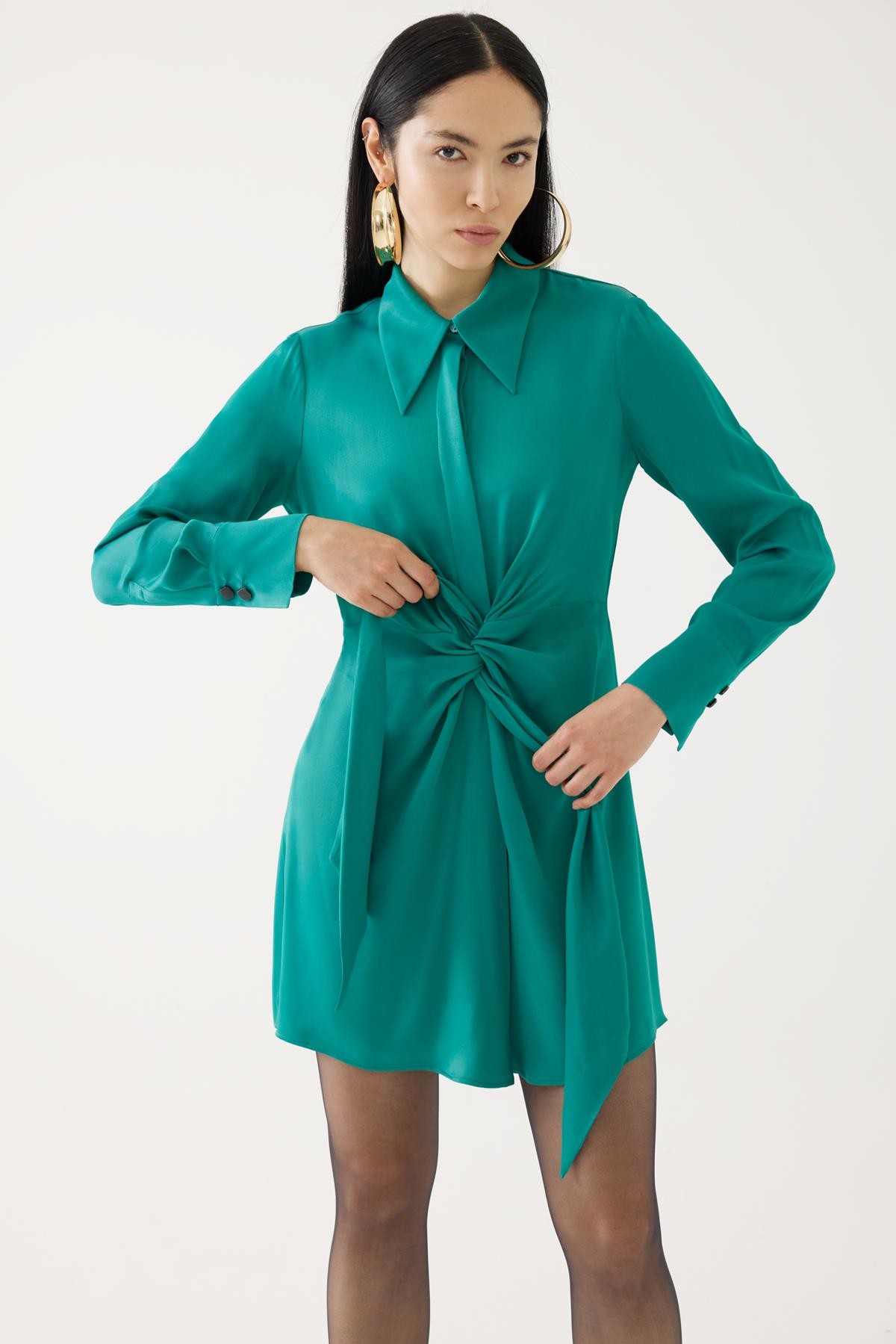 Tie Detail Mini Regular Dress