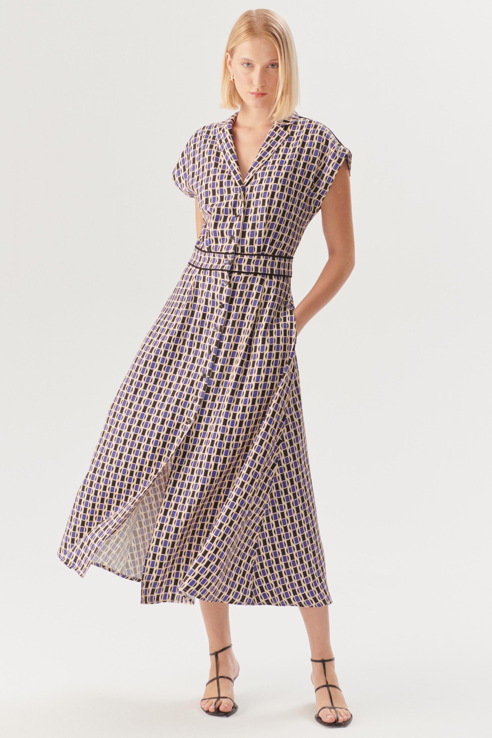 Vintage Check Button Dress