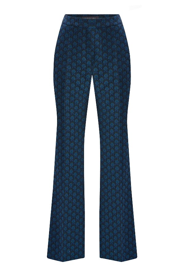 Patterned Navy Blue Pants