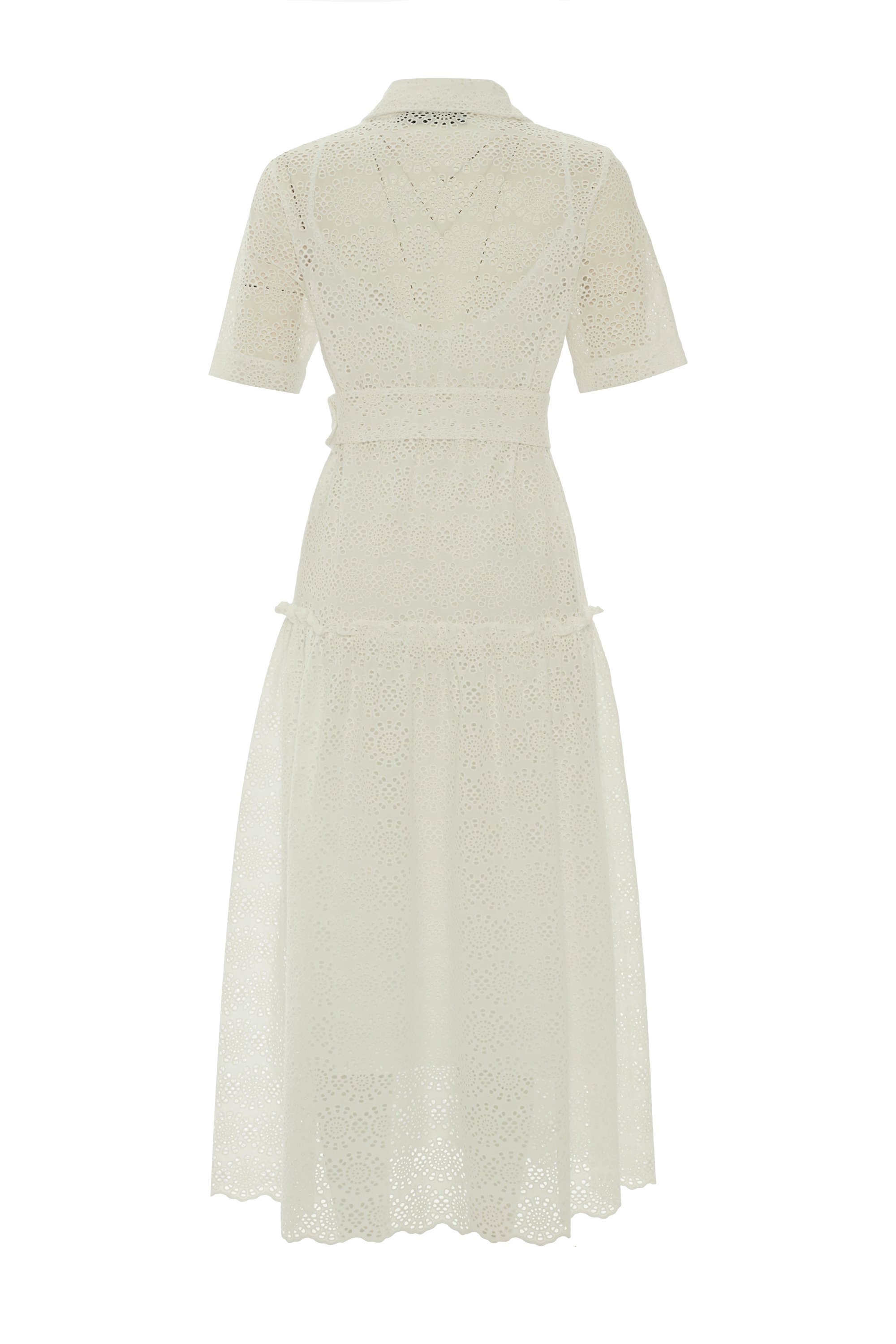 Shirt Collar White Dress