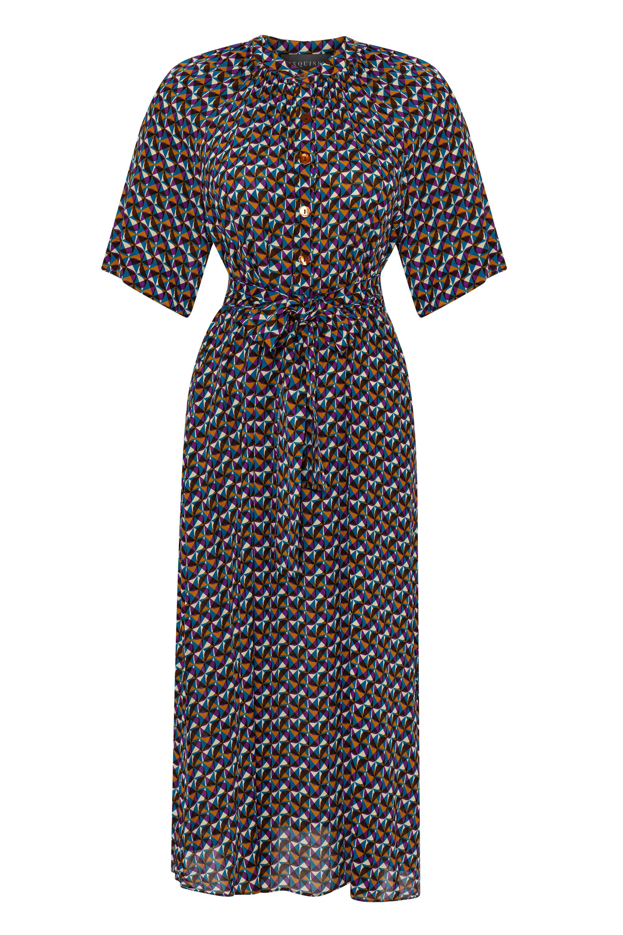 High Neck Patterned Oversized Dress