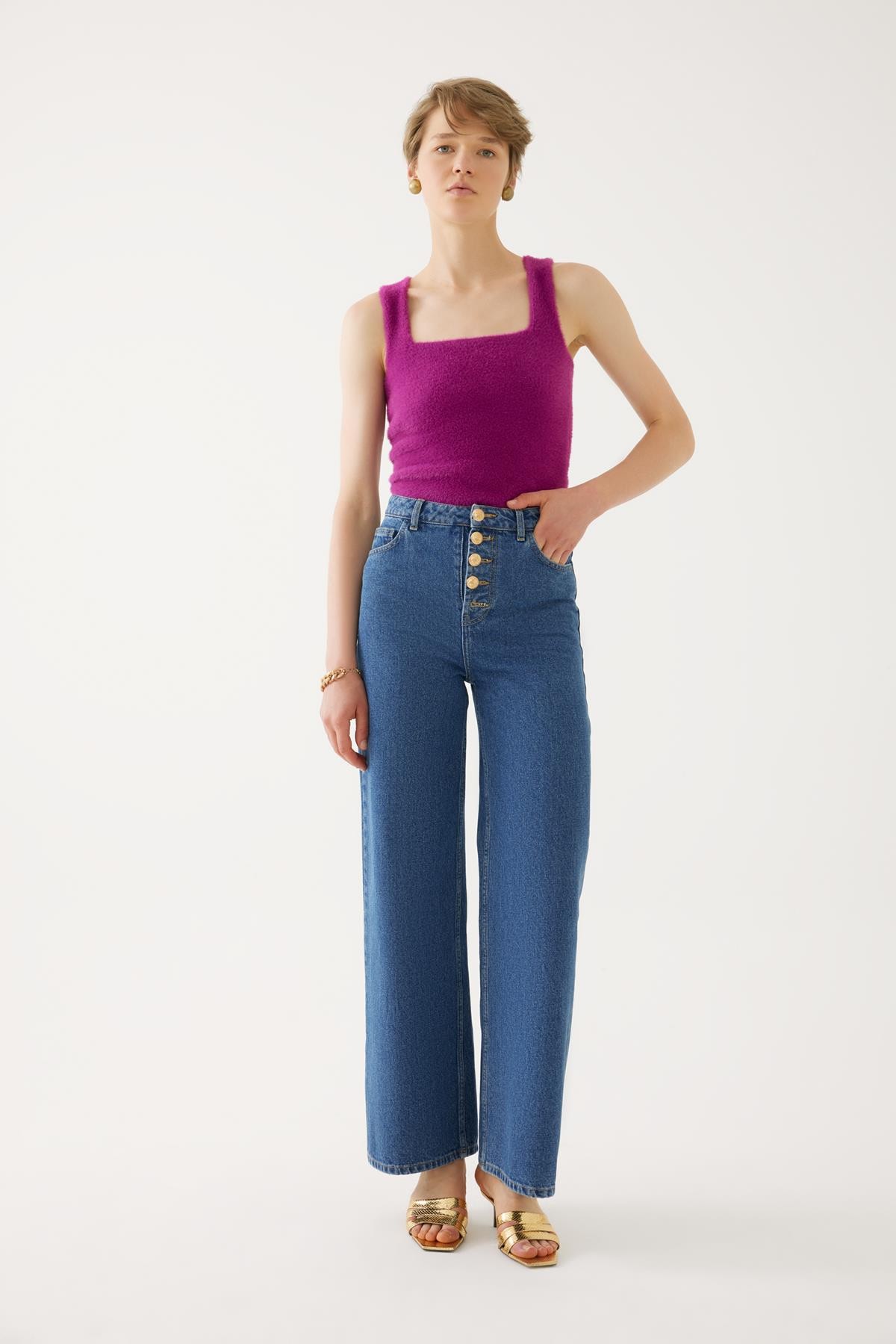 Indigo Palazzo Denim Pants