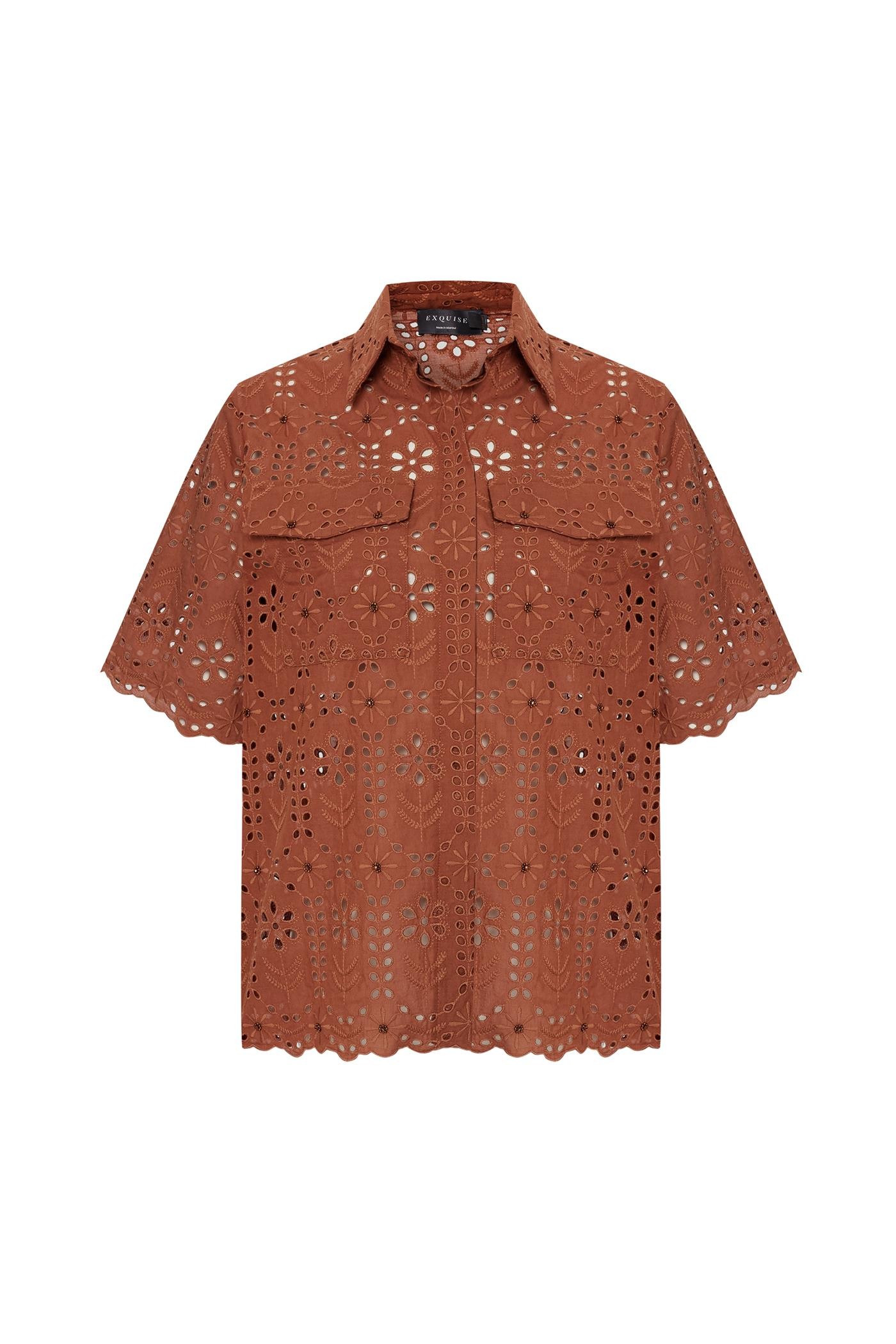 Lace Patterned and Cotton Shirt