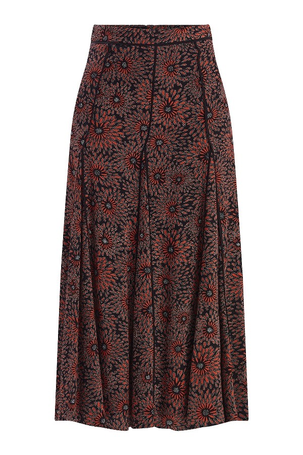 Floral Patterned Segmented Skirt