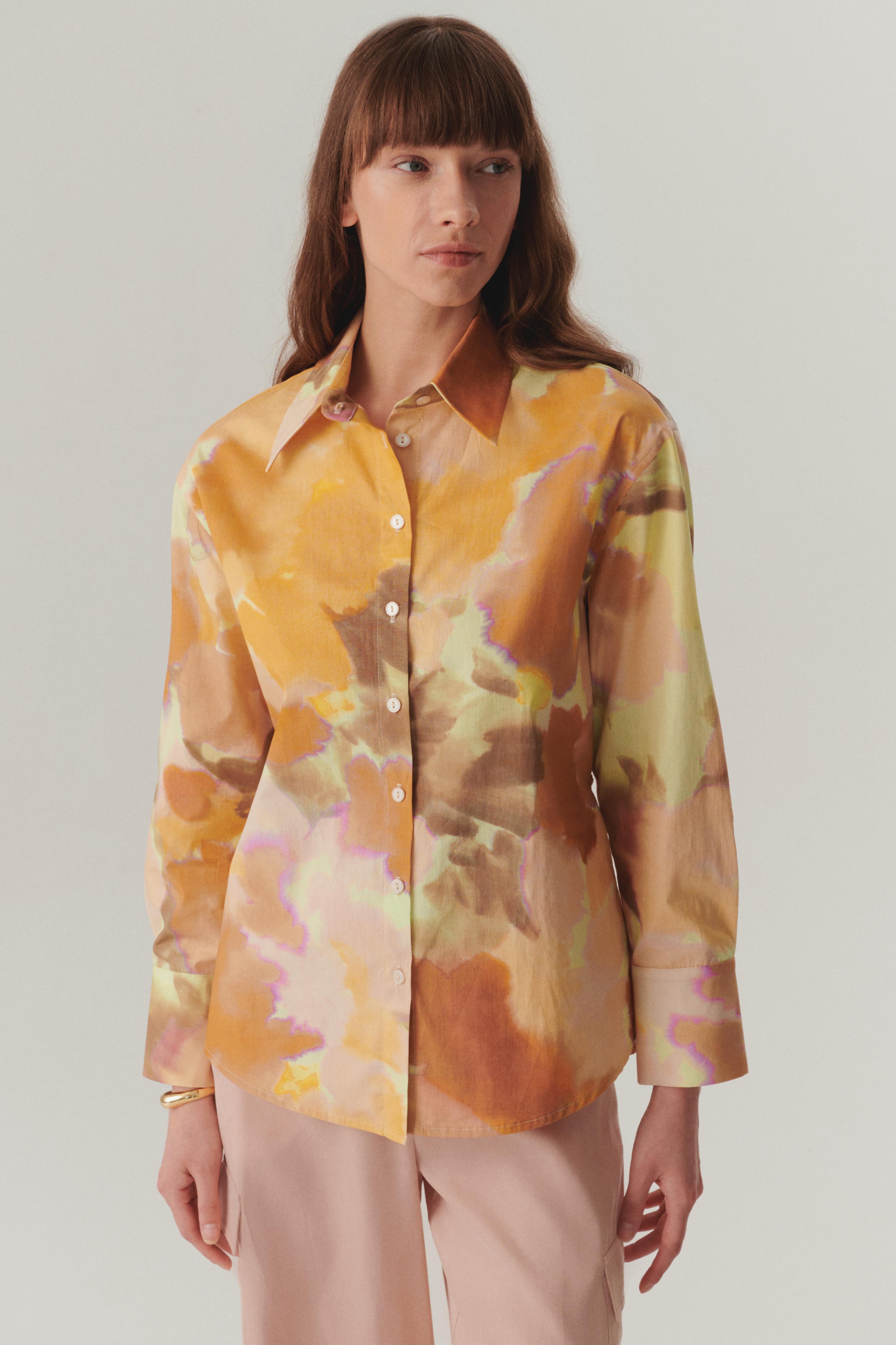 Watercolor Cotton Button-Up