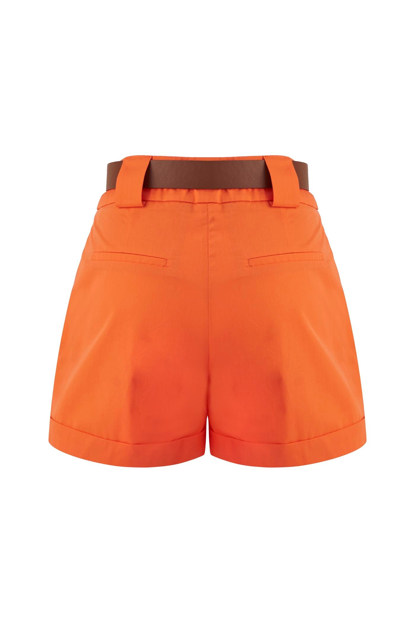 Belted Pleated Poplin Shorts