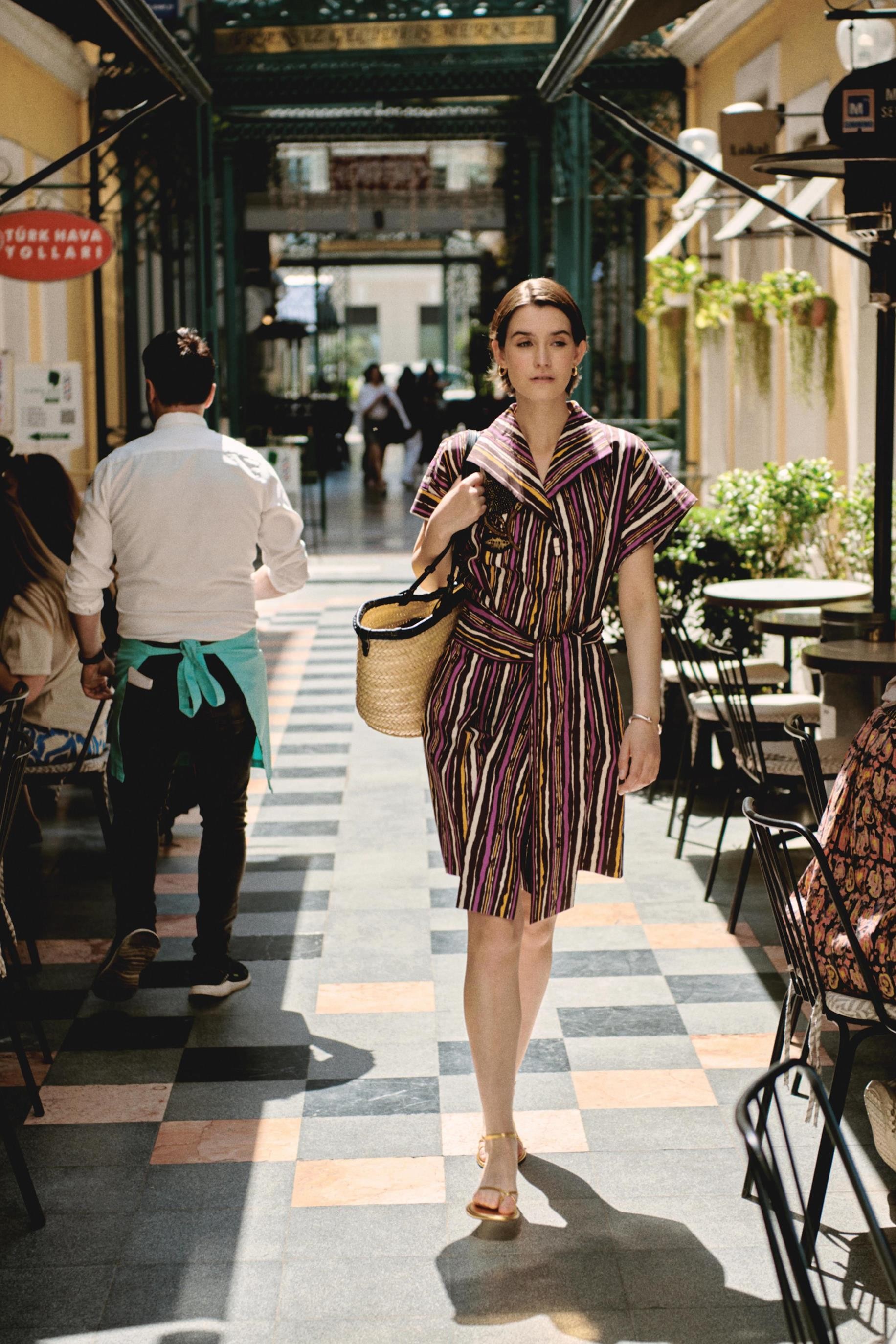 Flower Embroidered and Waist-Tied Dress