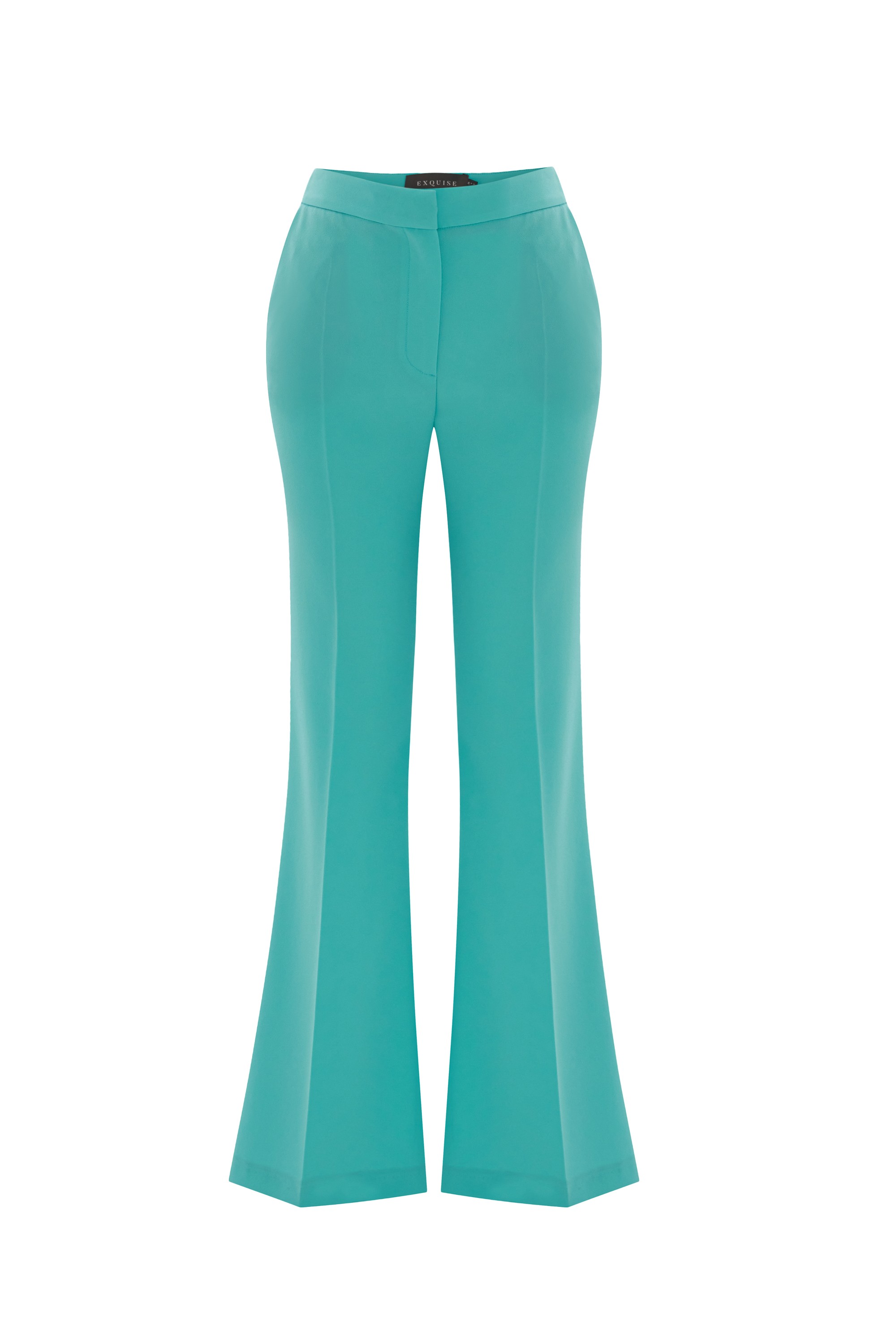 Flared Fabric Trousers Model