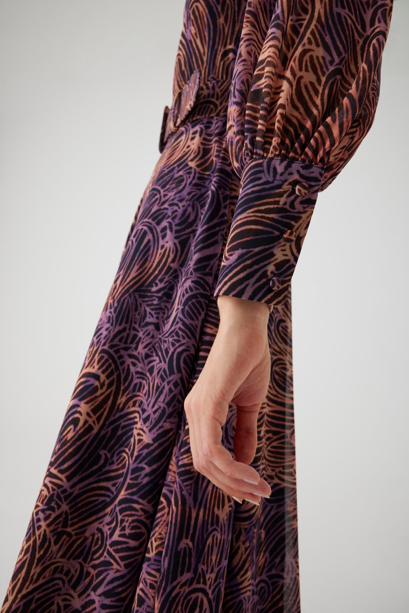 Ethnic Pattern Regular Midi Dress